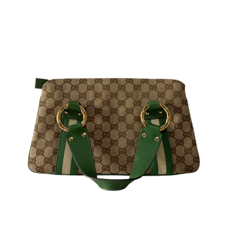 Gucci Tricolor GG Bamboo Satchel Small Bag