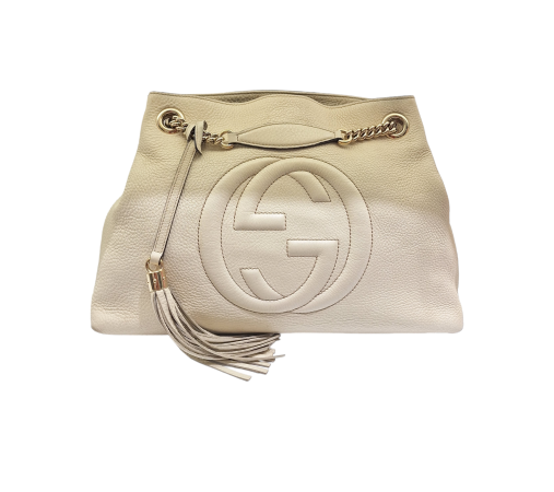 Gucci White Soho Chain Shoulder Bag