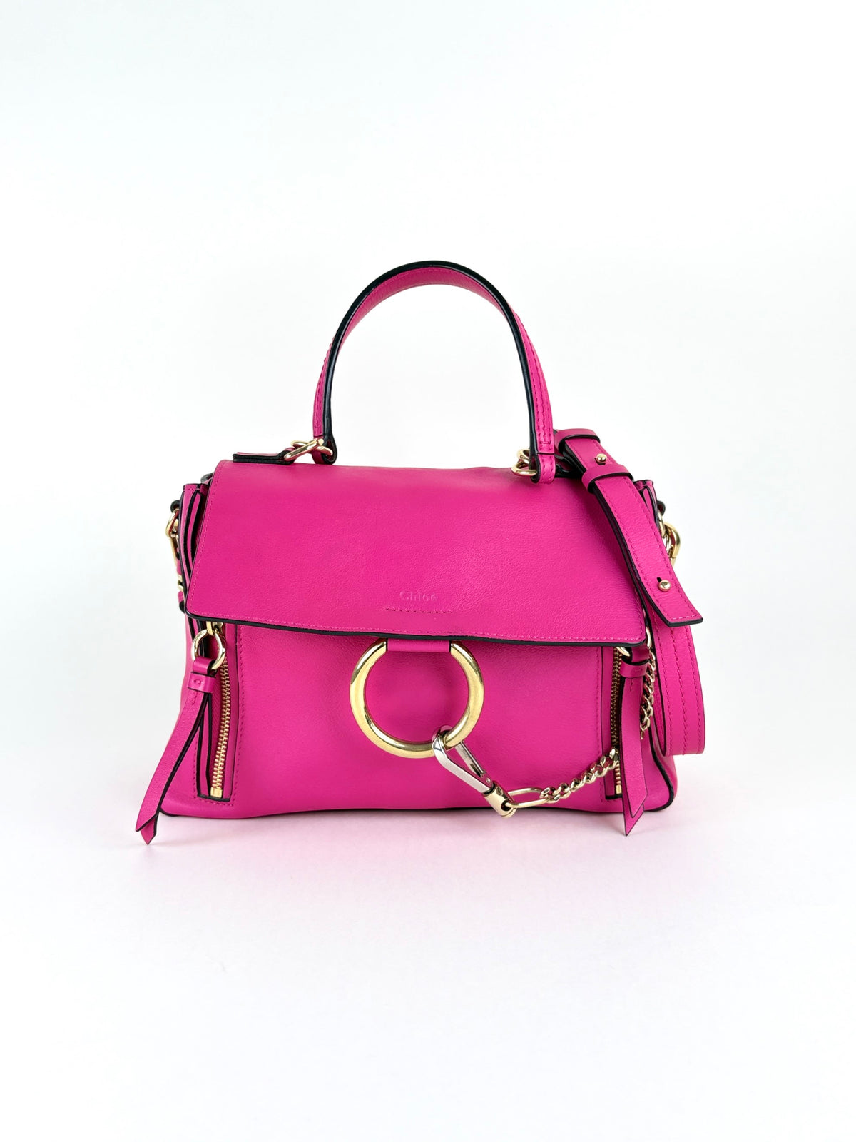 Chloe fushia leather small Faye