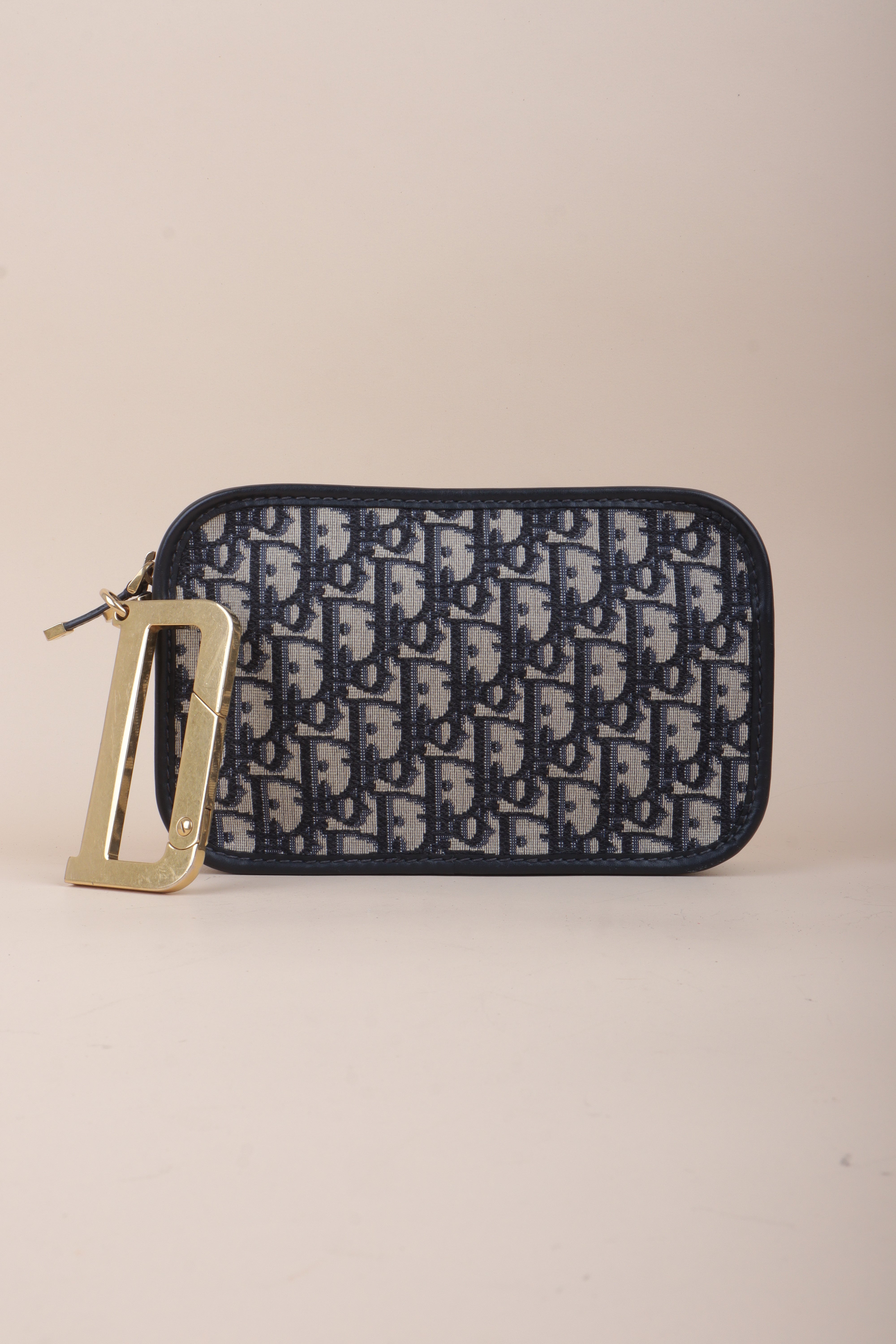Chrisitan Dior Navy Blue Oblique Diorquake Clutch