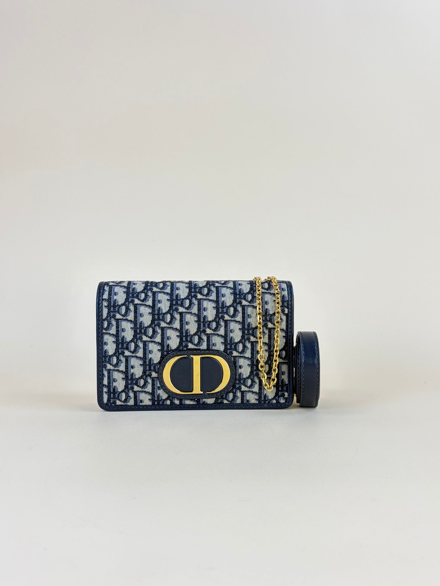 Christian Dior Blue 30 Montaigne Oblique Pouch