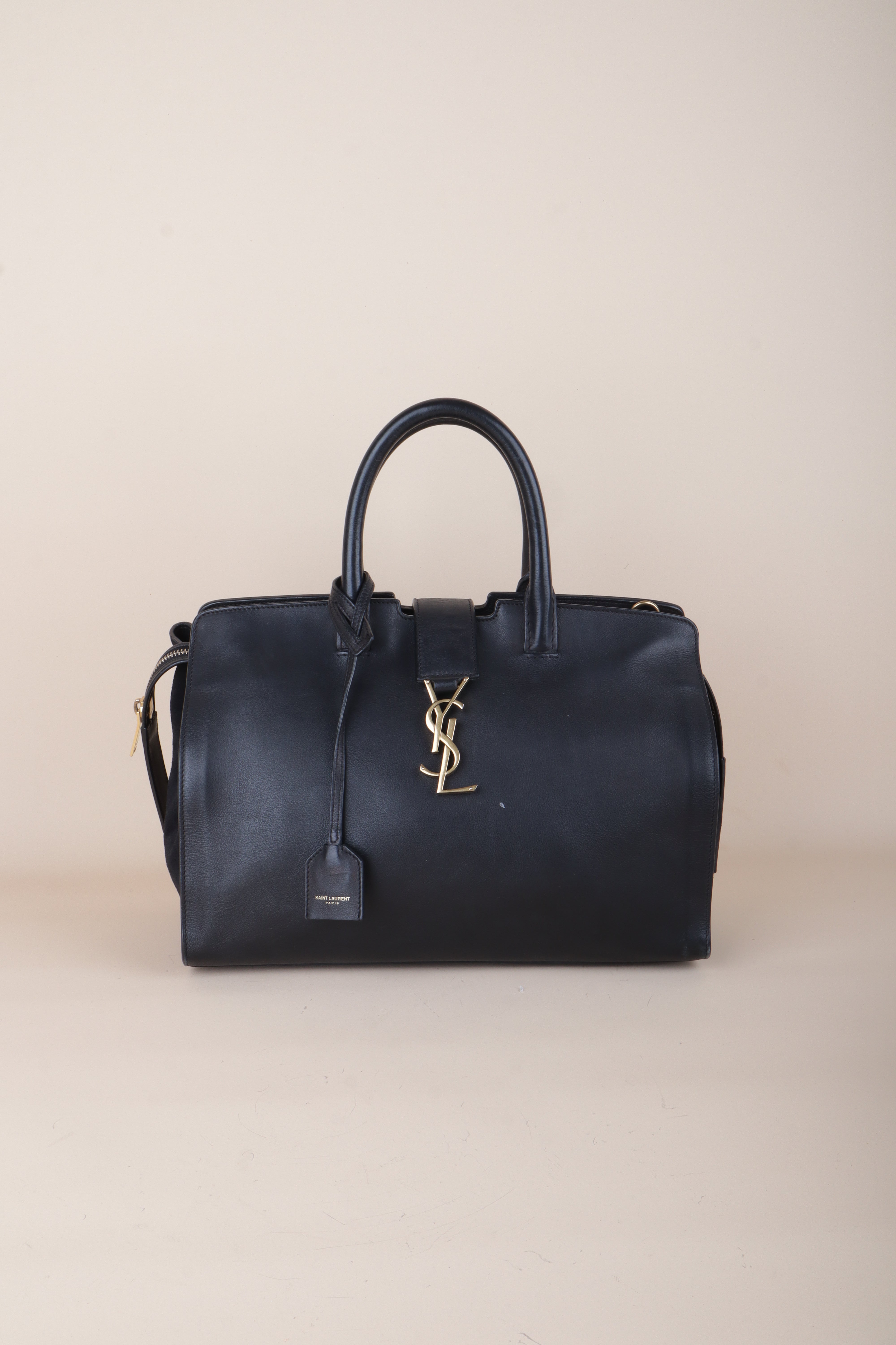 YSL Black Downtown Cabas Small Top Handle Bag
