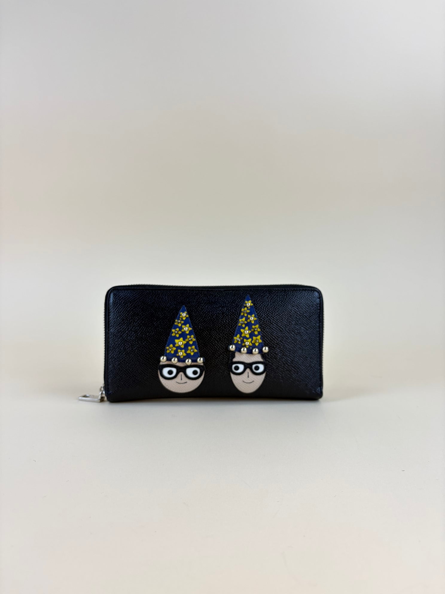 Dolce & Gabbana Black DG Magician Family Zip Around Wallet