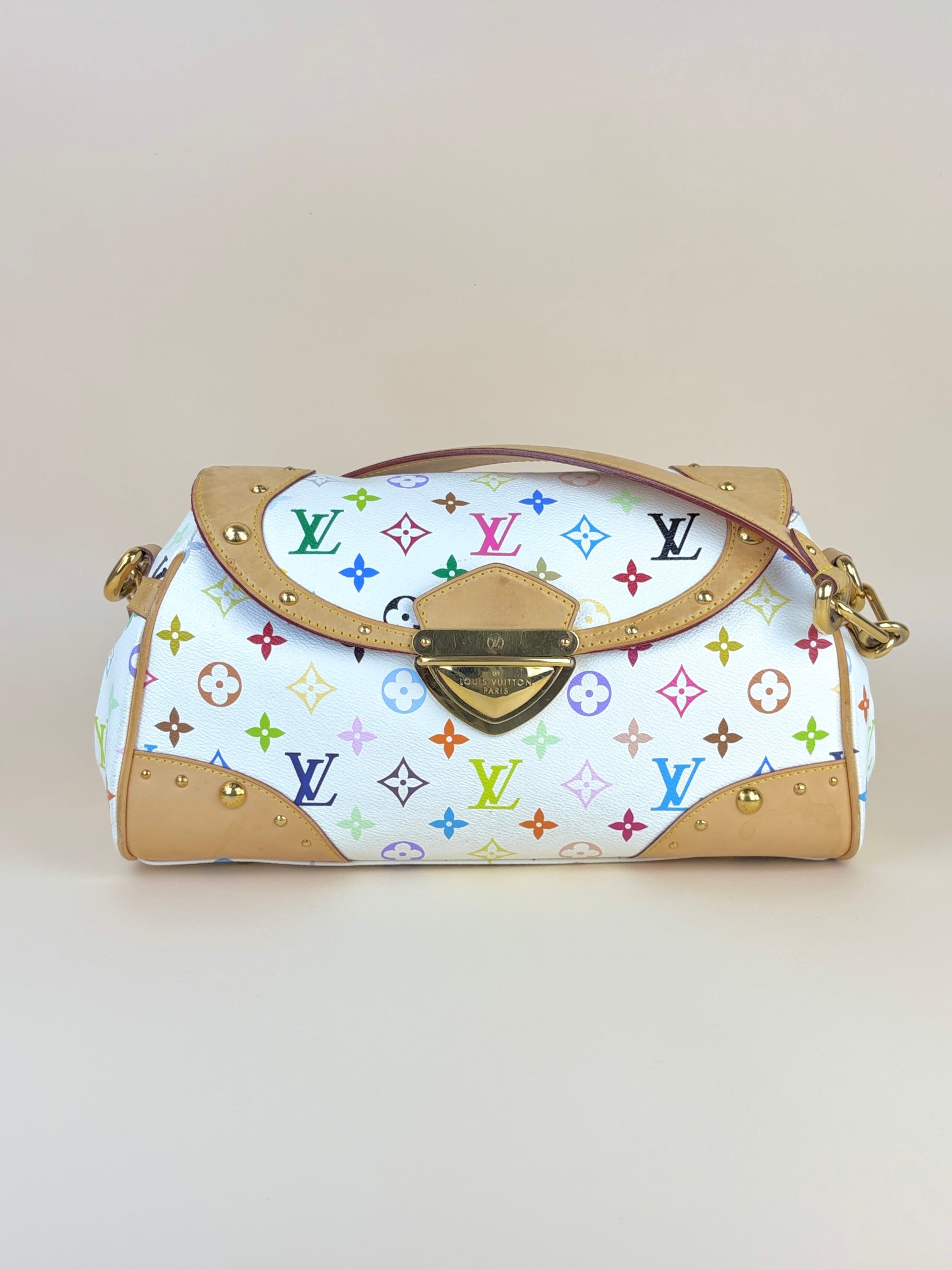 louis Vuitton white monogram multicolor Beverly mm shoulder bag