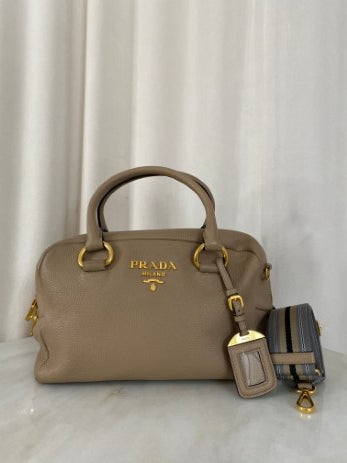 Prada Beige Bauletto Tote Bag