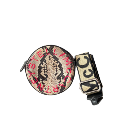 Stella Mccartney Pink Python Print Logo Round Crossbody Bag