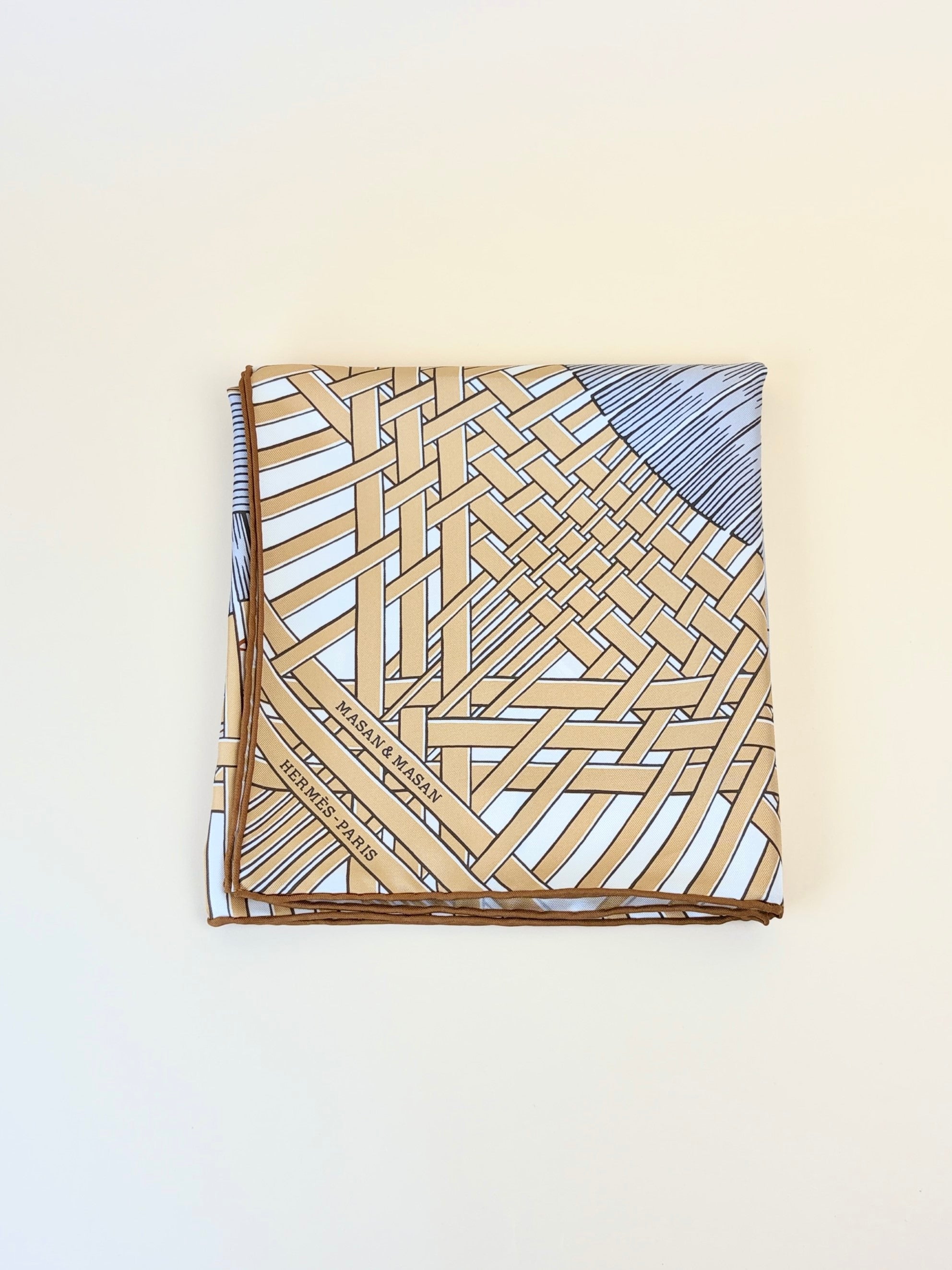 Hermes multi color beige/gray silk Masan &Masan