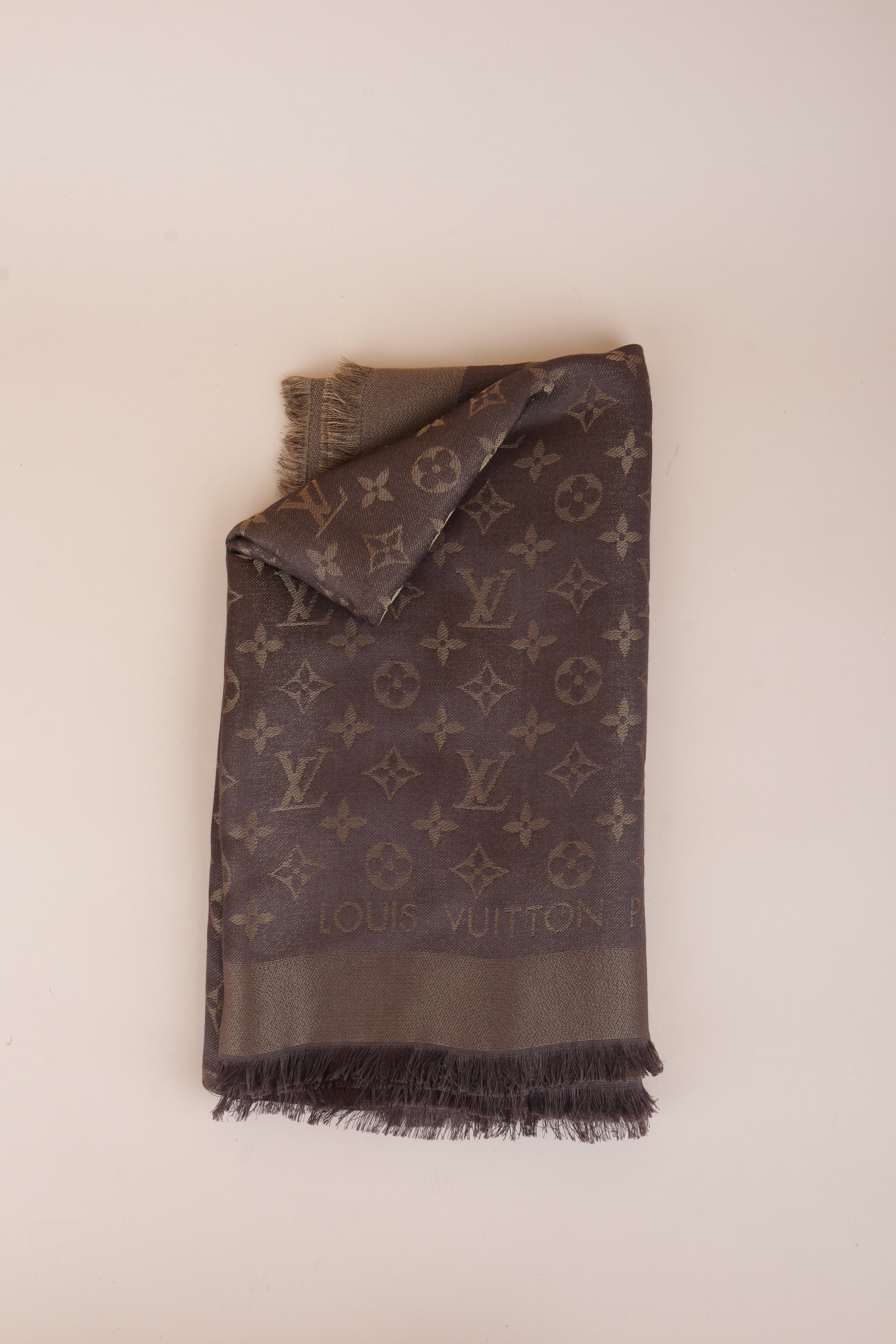 Louis Vuitton dark and light brown Monogram Scarf