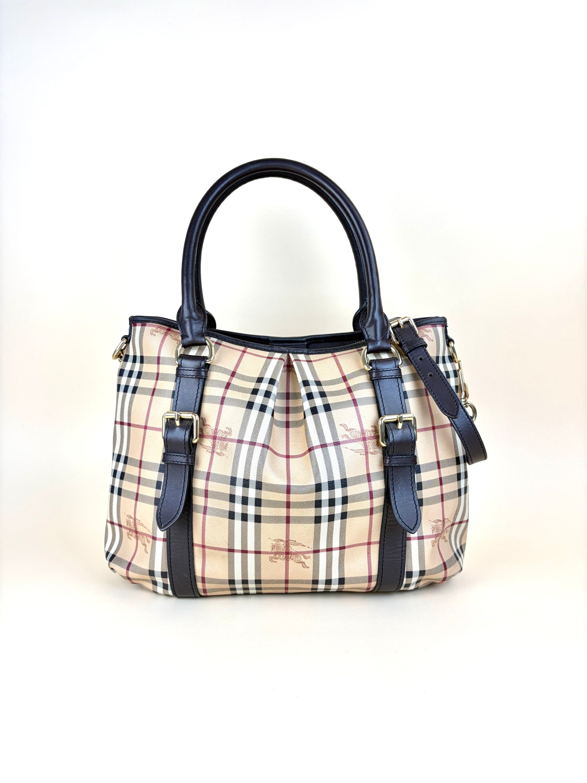 Burberry cocolate Haymarket check large Northfield tote Bag