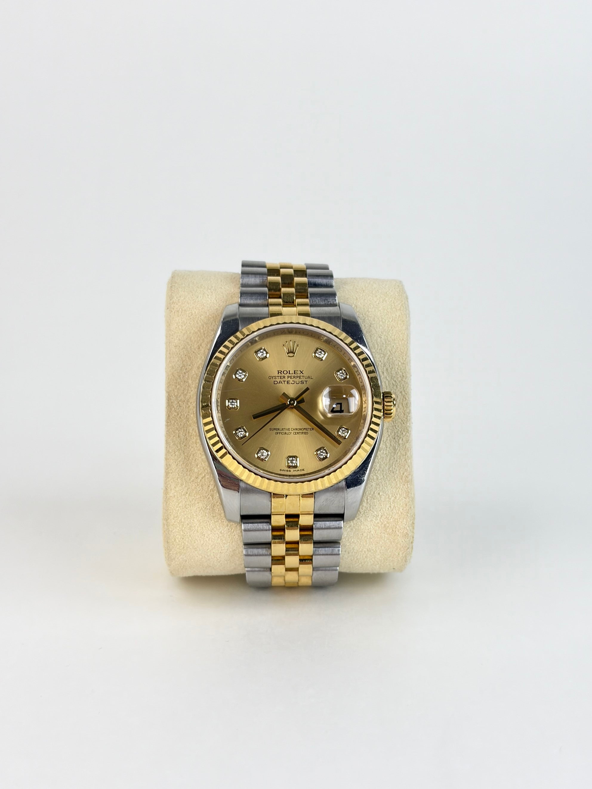 Rolex Oystersteel & Gold Datejust diamond dial 36mm Watch