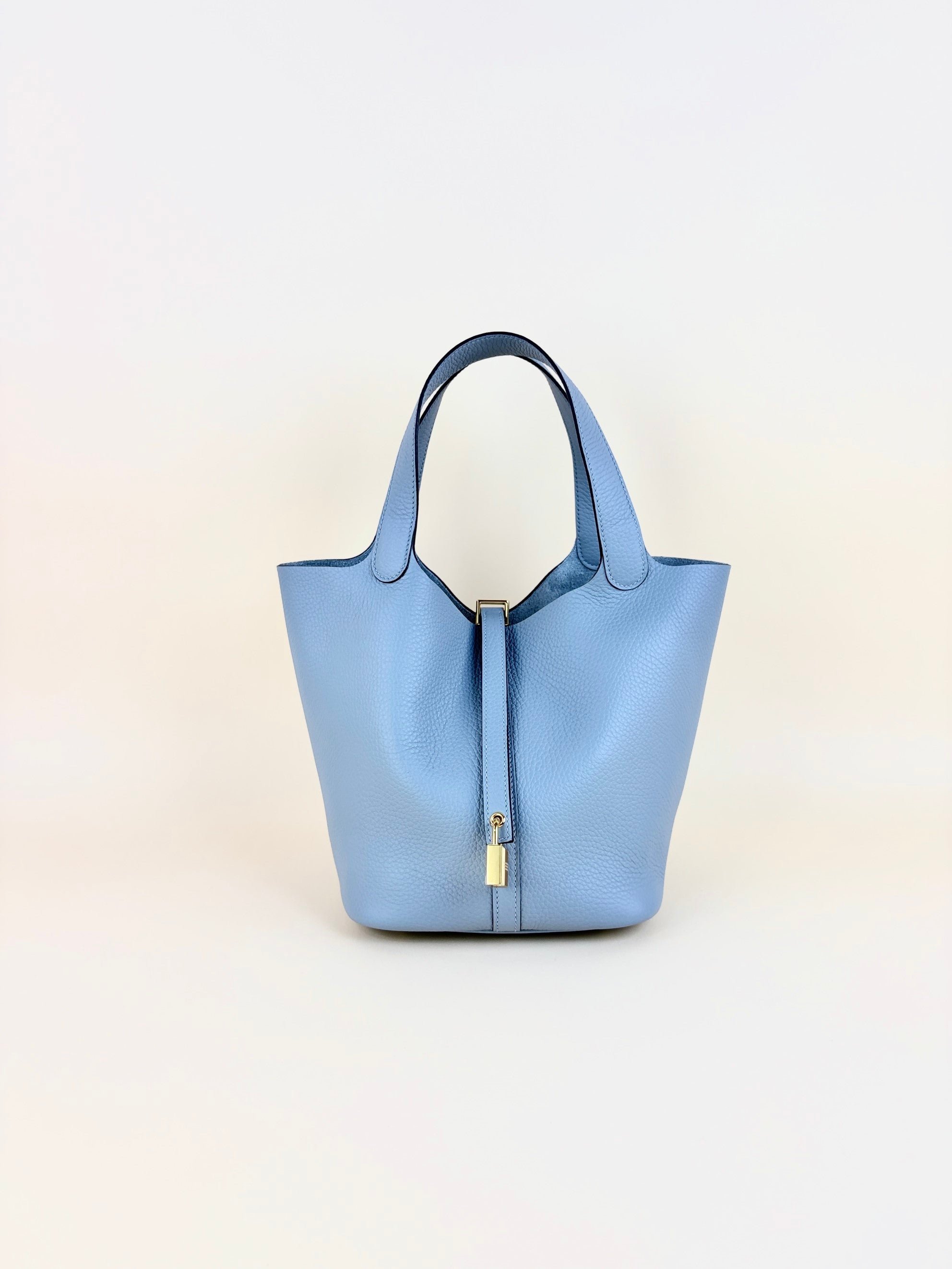 Hermes picotin 22 gris pantin clemence leather