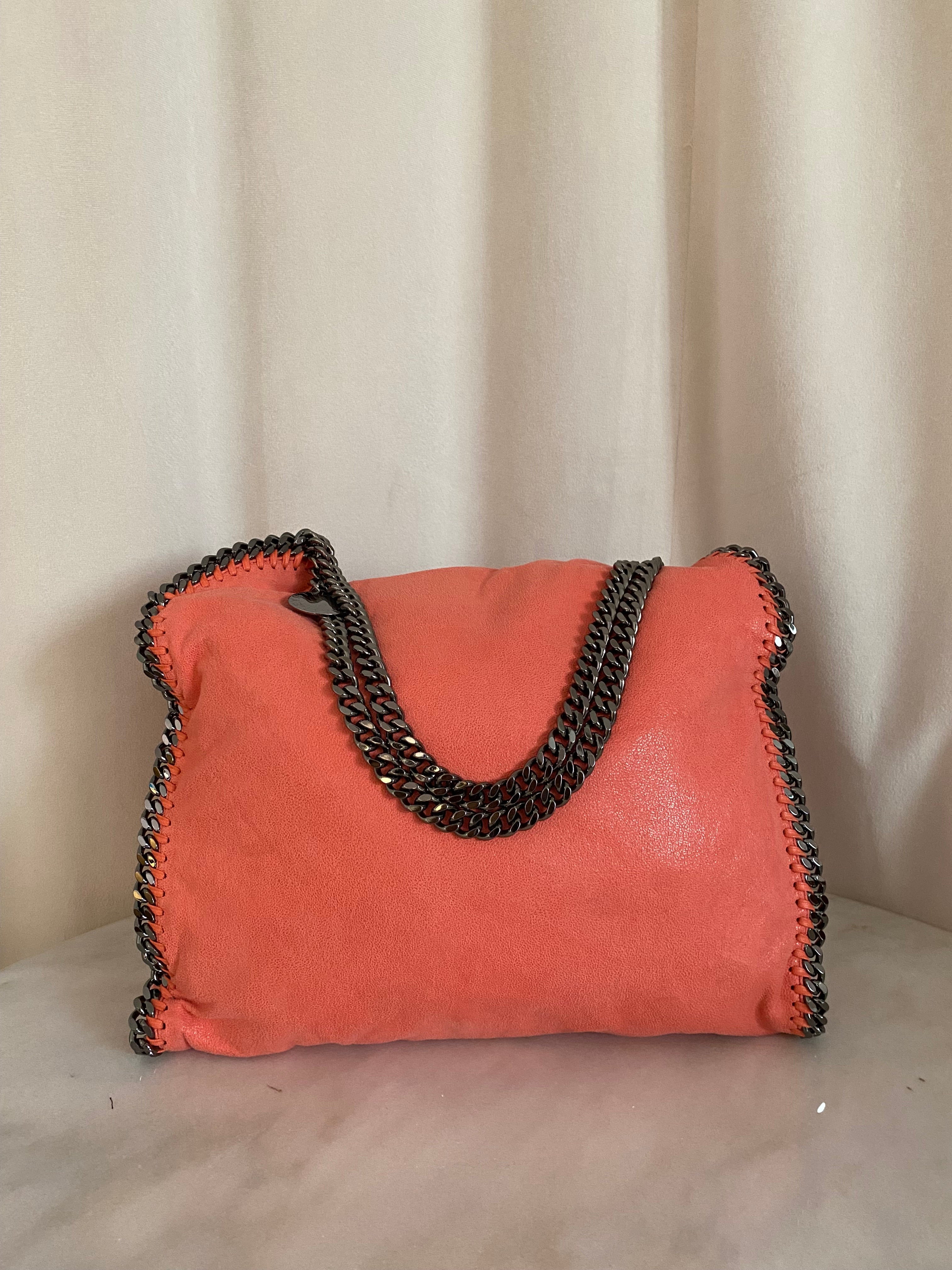 Stella Mccartney Orange Falabella 2 Chain Shoulder Bag