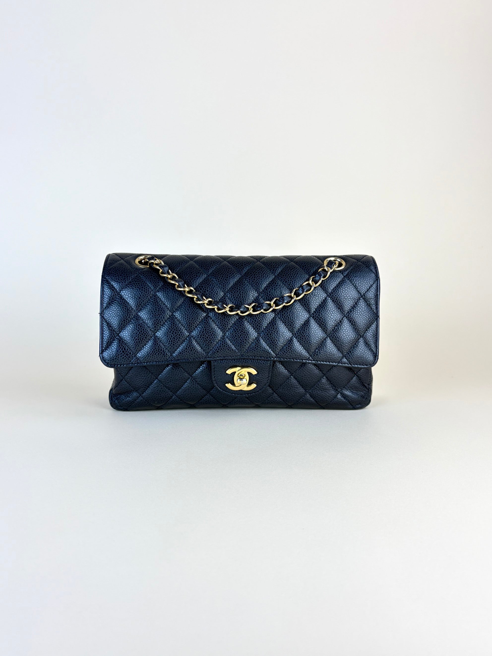 Chanel Black Classic Double Flap Medium Bag