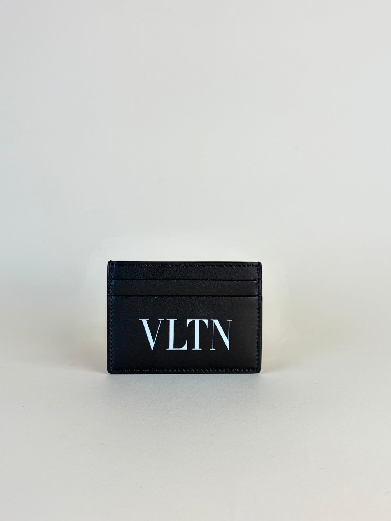 Valentino Black VLTN Logo Card Holder