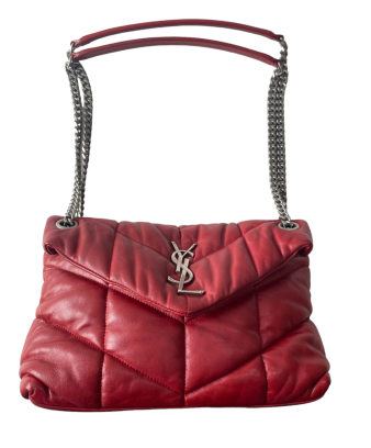 YSL Red Monogram Puffer Loulou Small Shoulder Bag