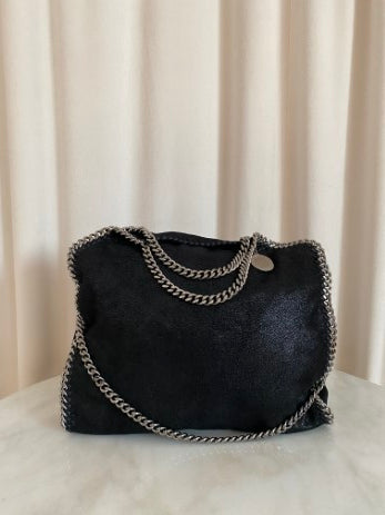 Stella Mccartney Black Falabella Fold Over Bag