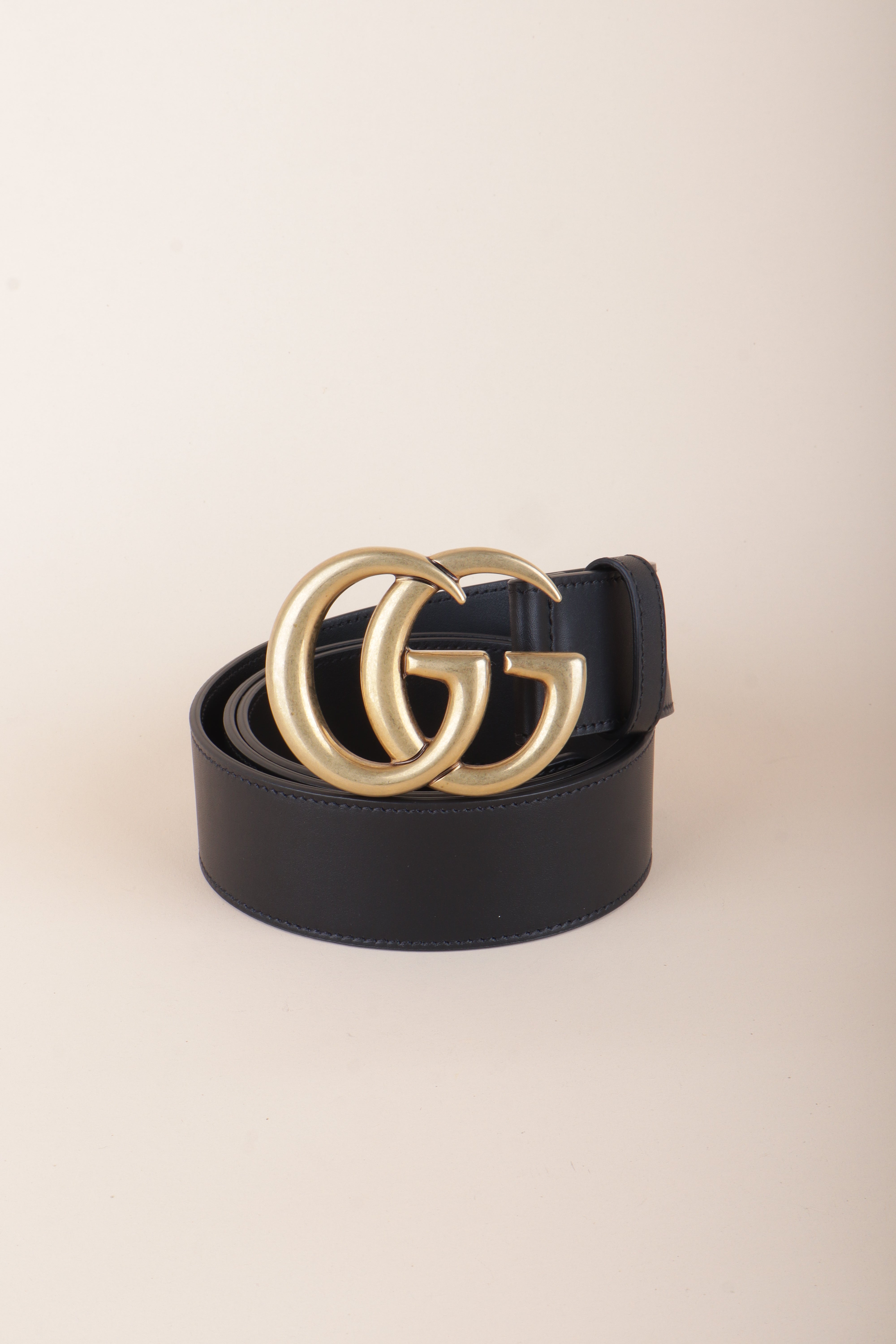 Gucci Black GG Marmont Wide Belt