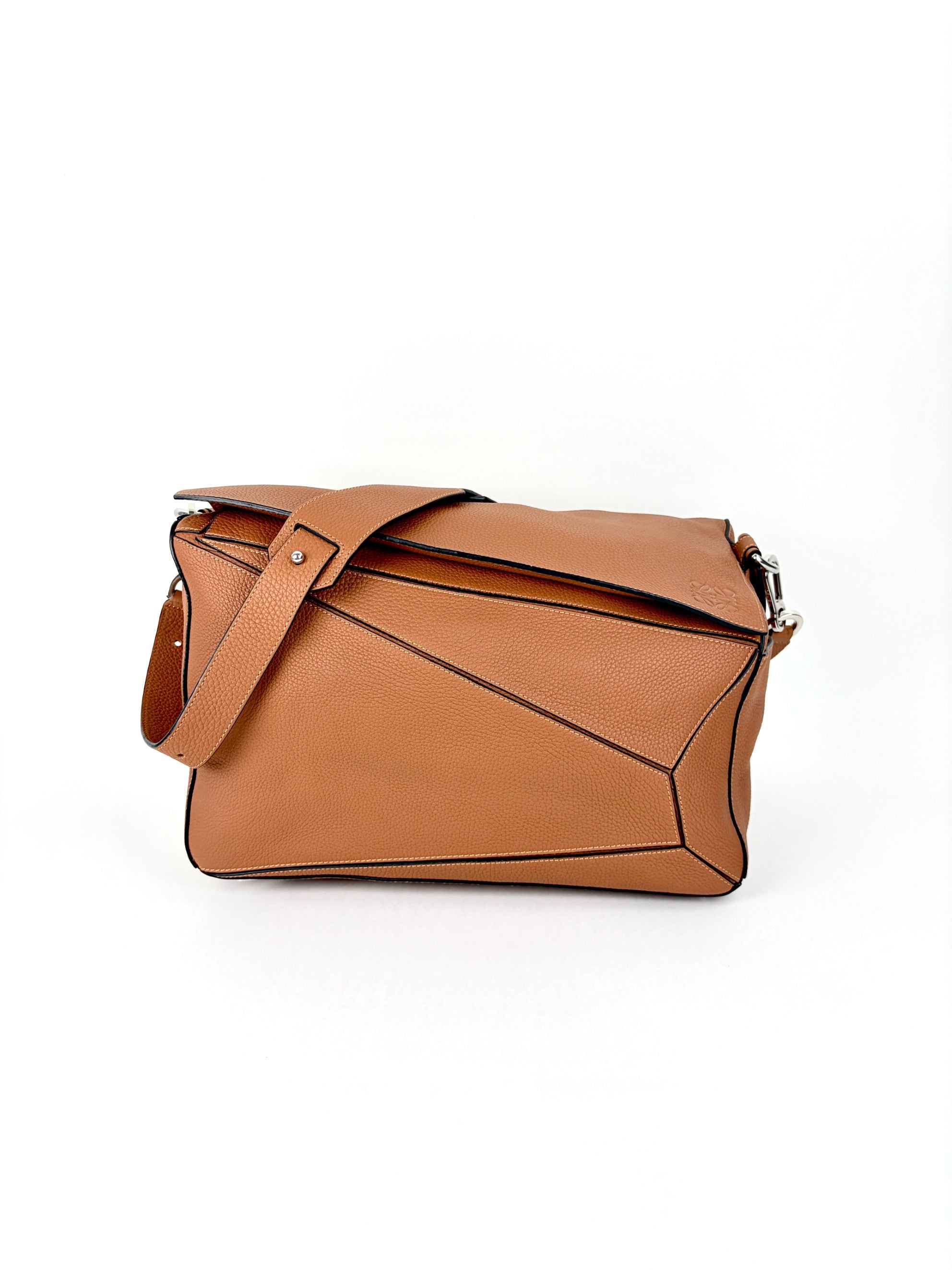 Loewe brown calfskin XL large classic puzzle bag