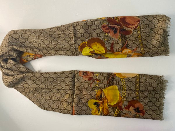 Gucci Tricolor GG Floral Scarf