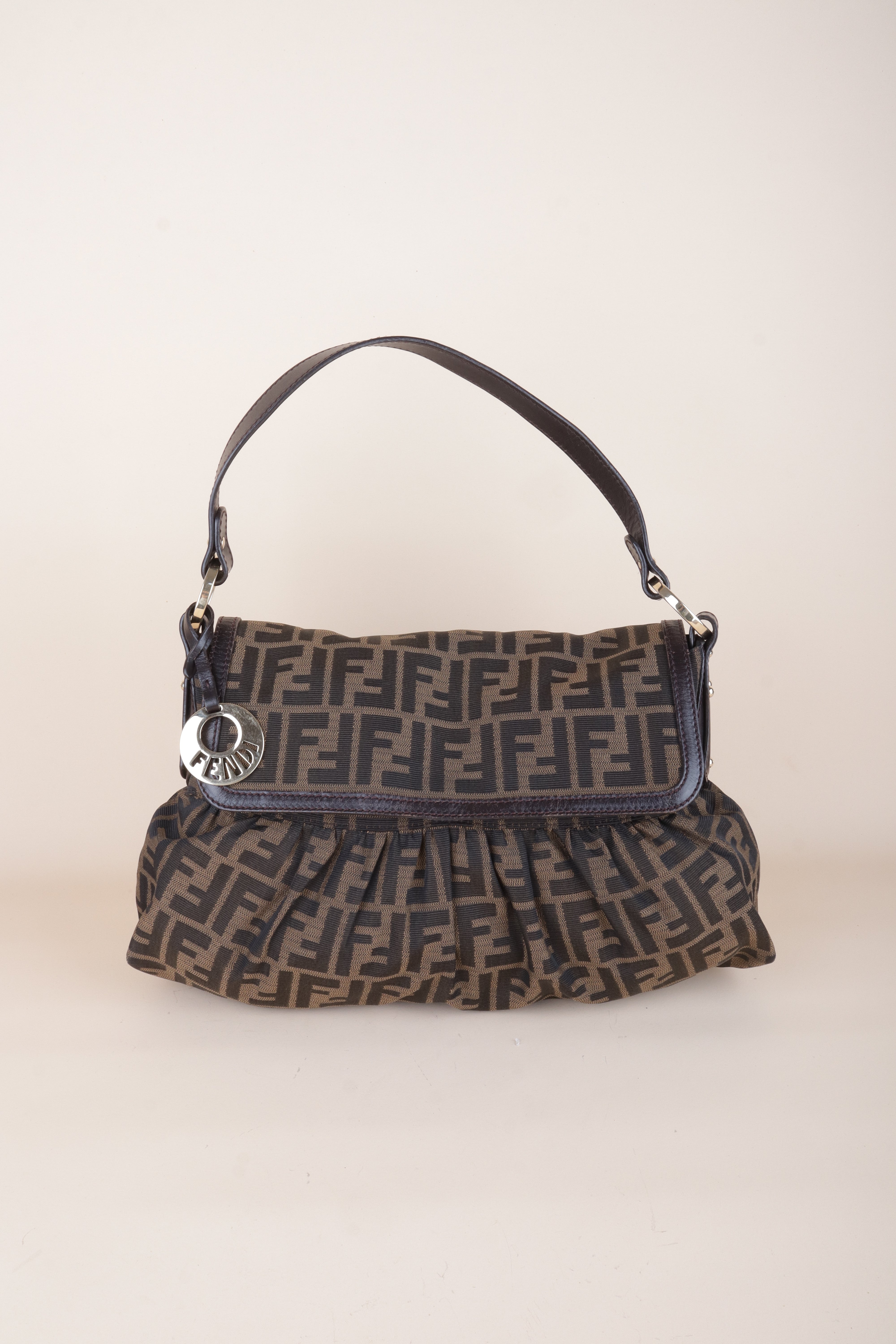 Fendi Bicolor Small Chef Tobacco Zucca Shoulder Bag