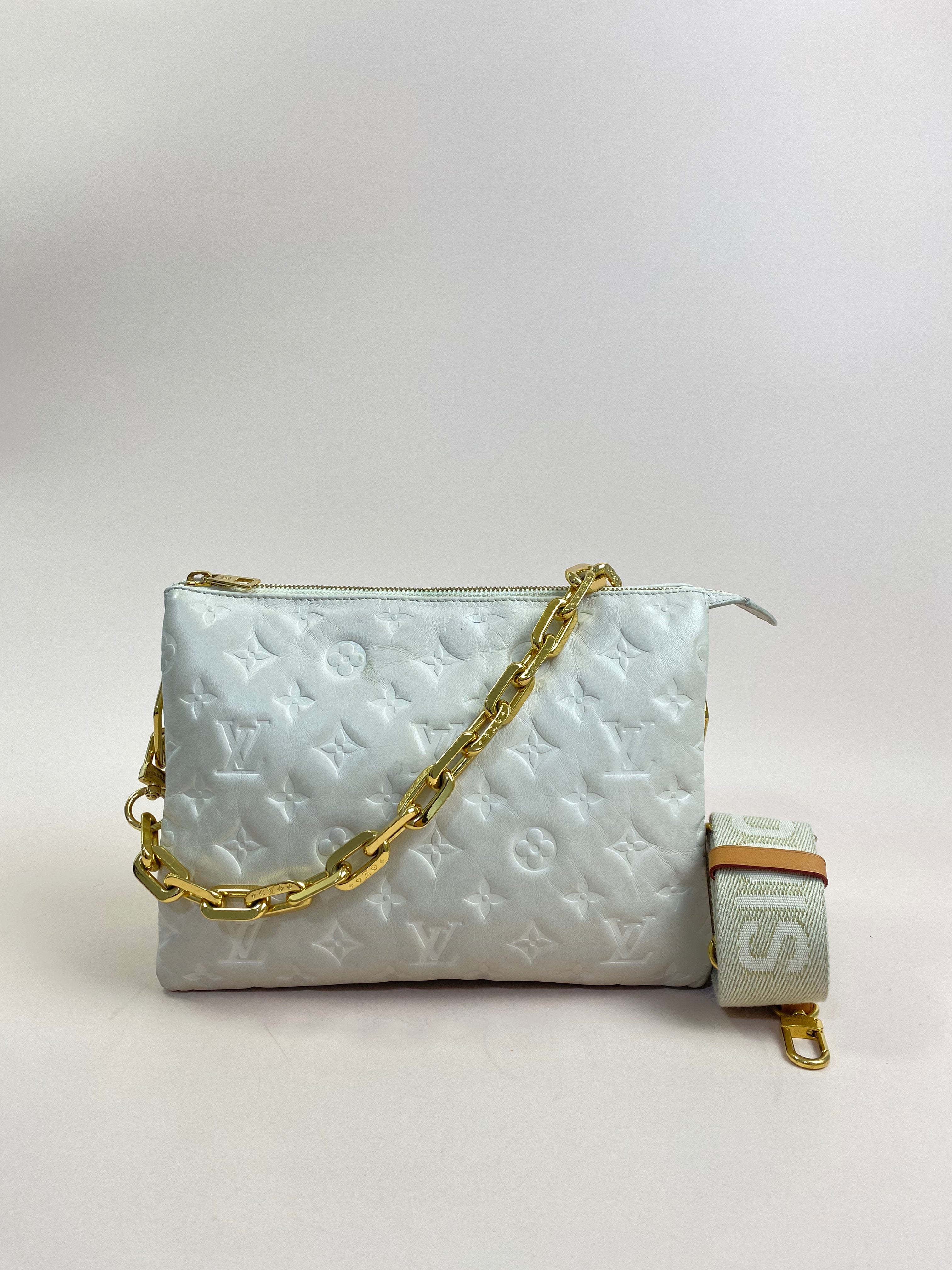 Louis Vuitton Off White Monogram Empreinte Coussin PM Shoulder Bag