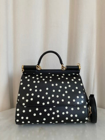 Dolce & Gabbana Bicolor Dots Polka Sicily Medium Bag