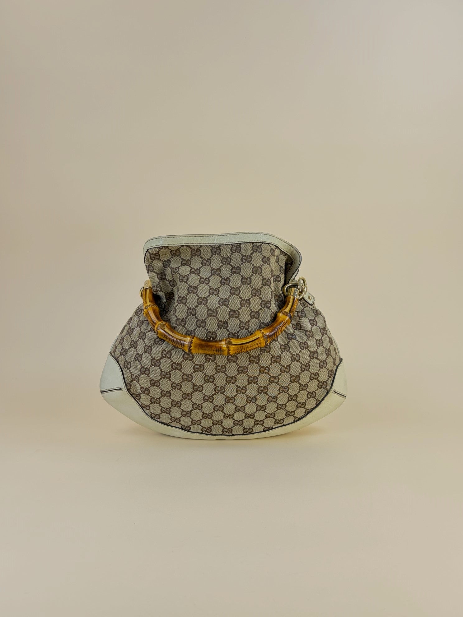 Gucci Bicolor GG Bamboo Peggy Medium Hobo Bag