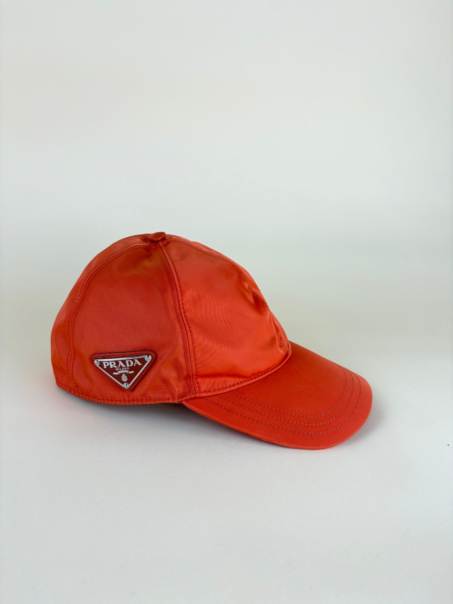 Prada Orange Re-Nylon Baseball Cap Small