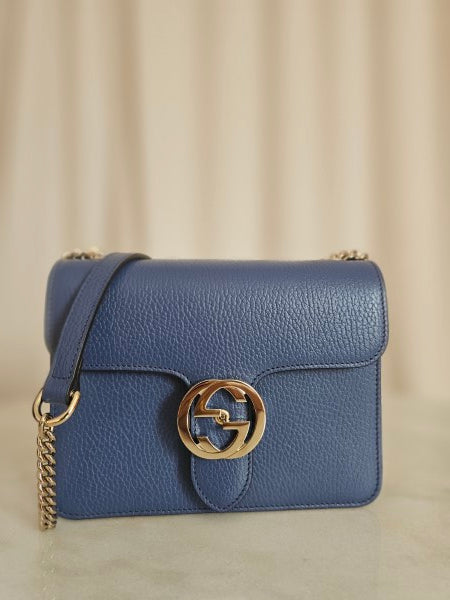 Gucci Blue Interlocking Small Crossbody Bag