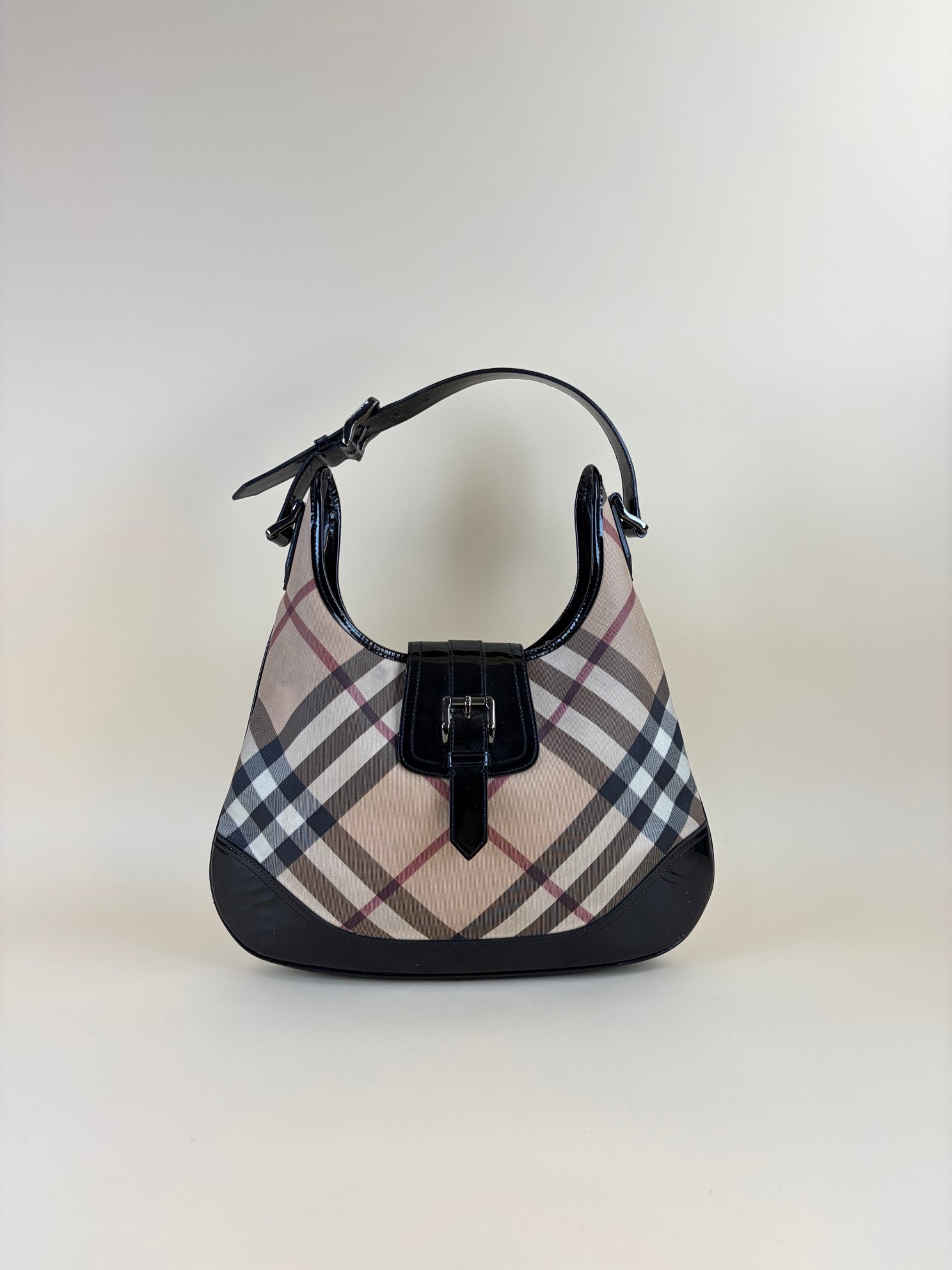 Burberry black Nova Check Brooke Hobo Bag