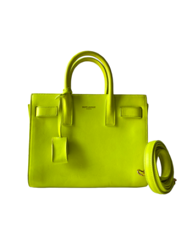 YSL Lemon Green Sac De Jour Nano Tote Bag
