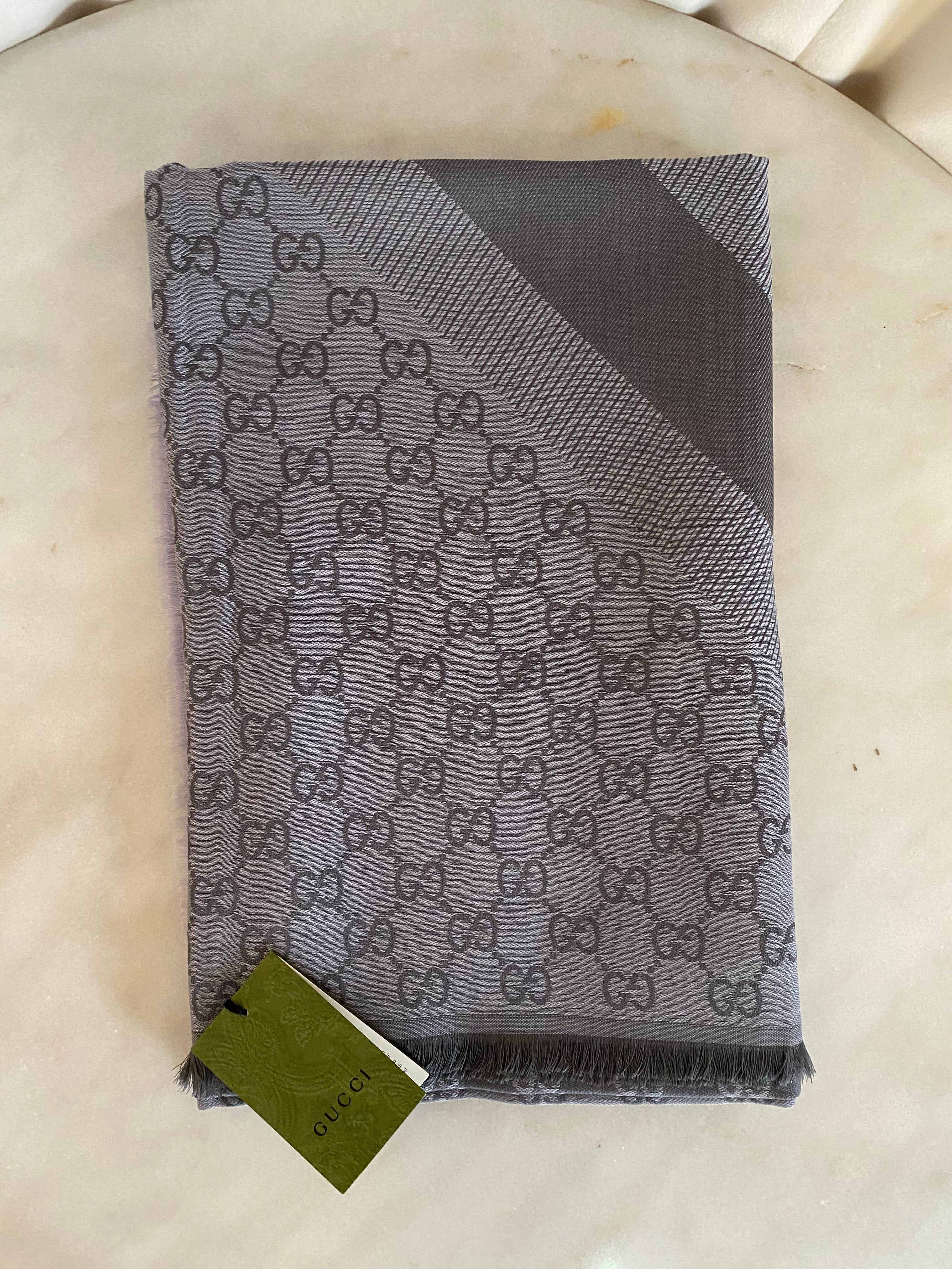 Gucci Light Grey GG Scarf