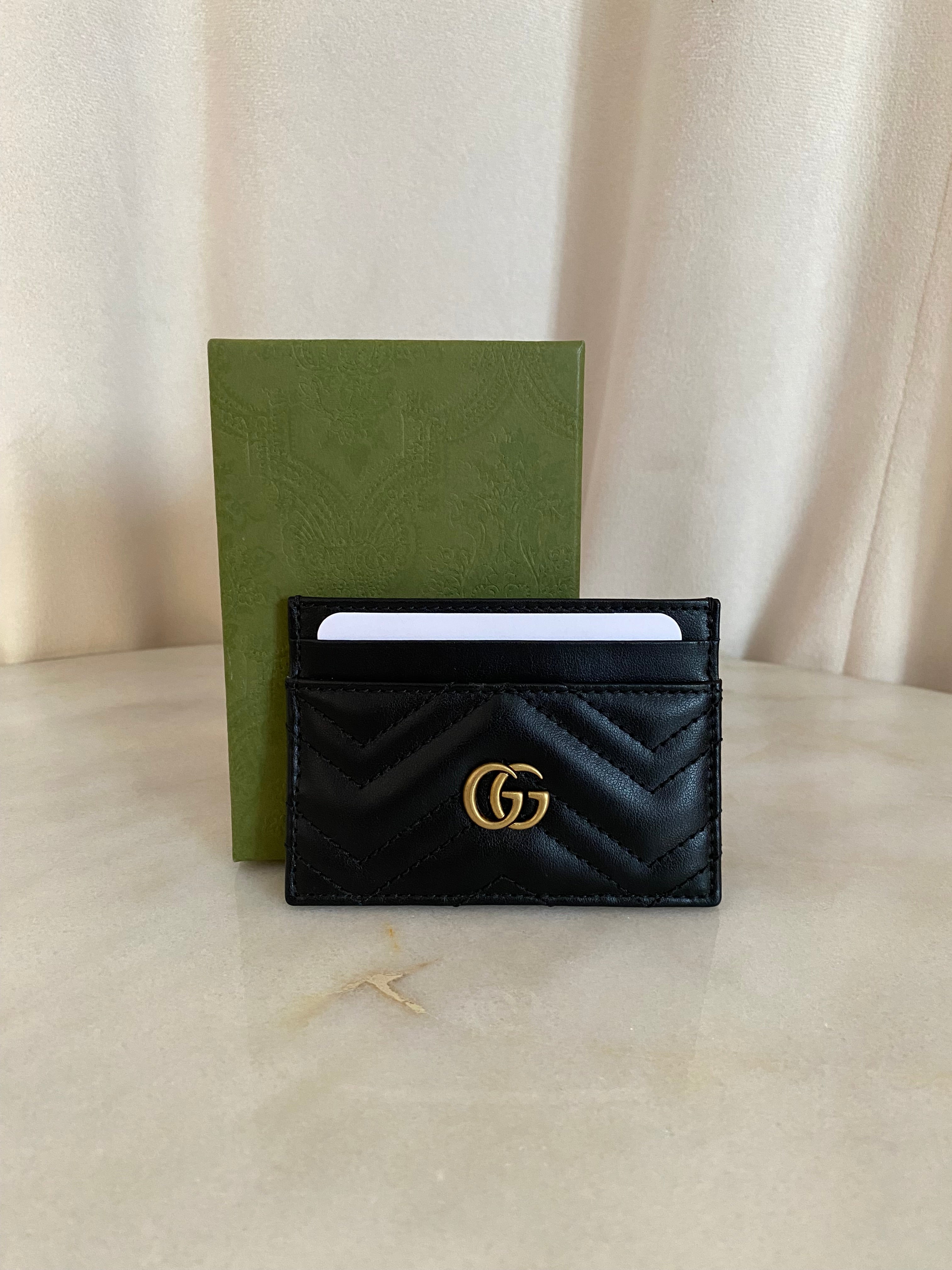 Gucci Black GG Card Holder