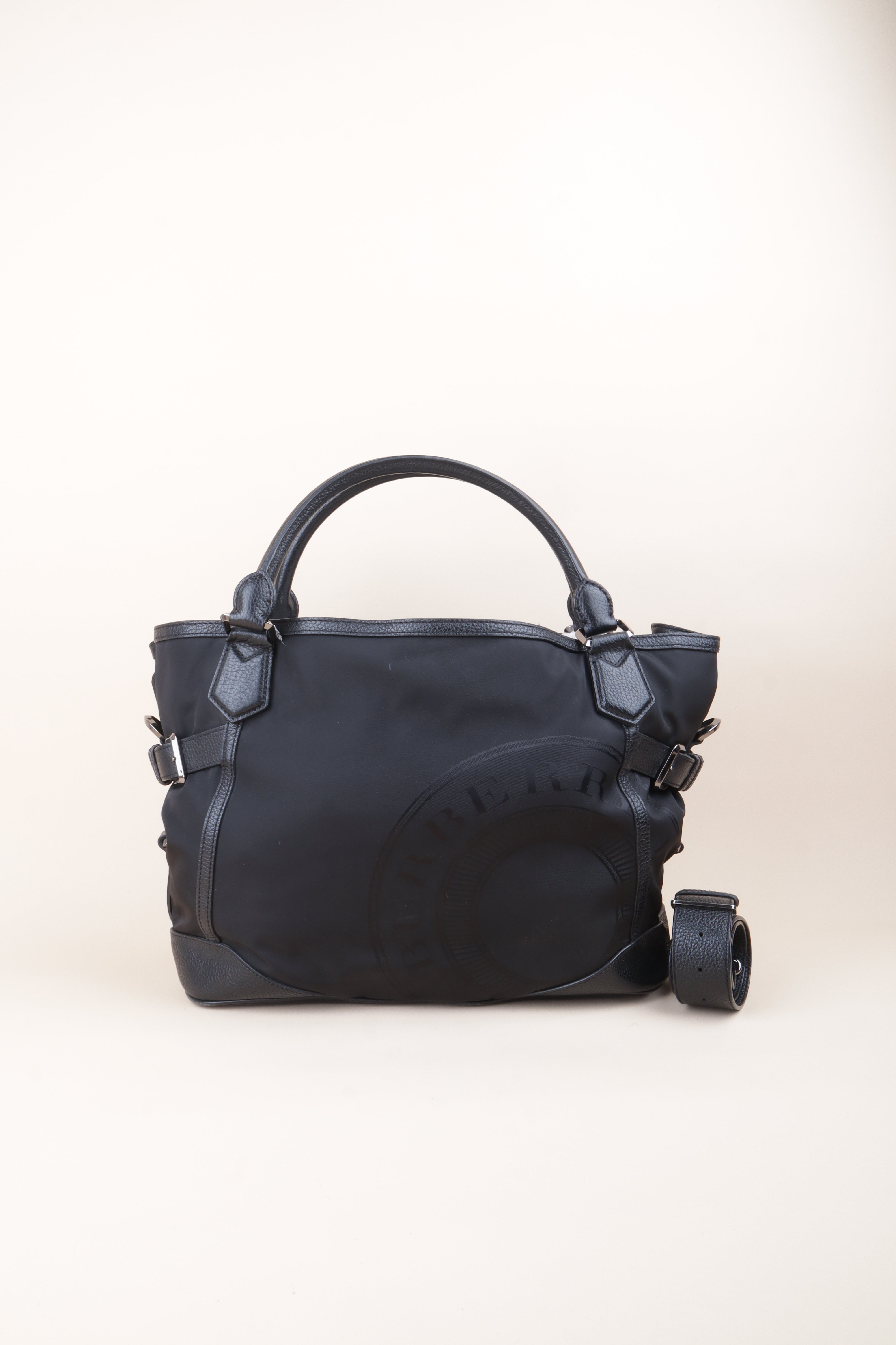 Burberry Black Logo Montclaire Bag