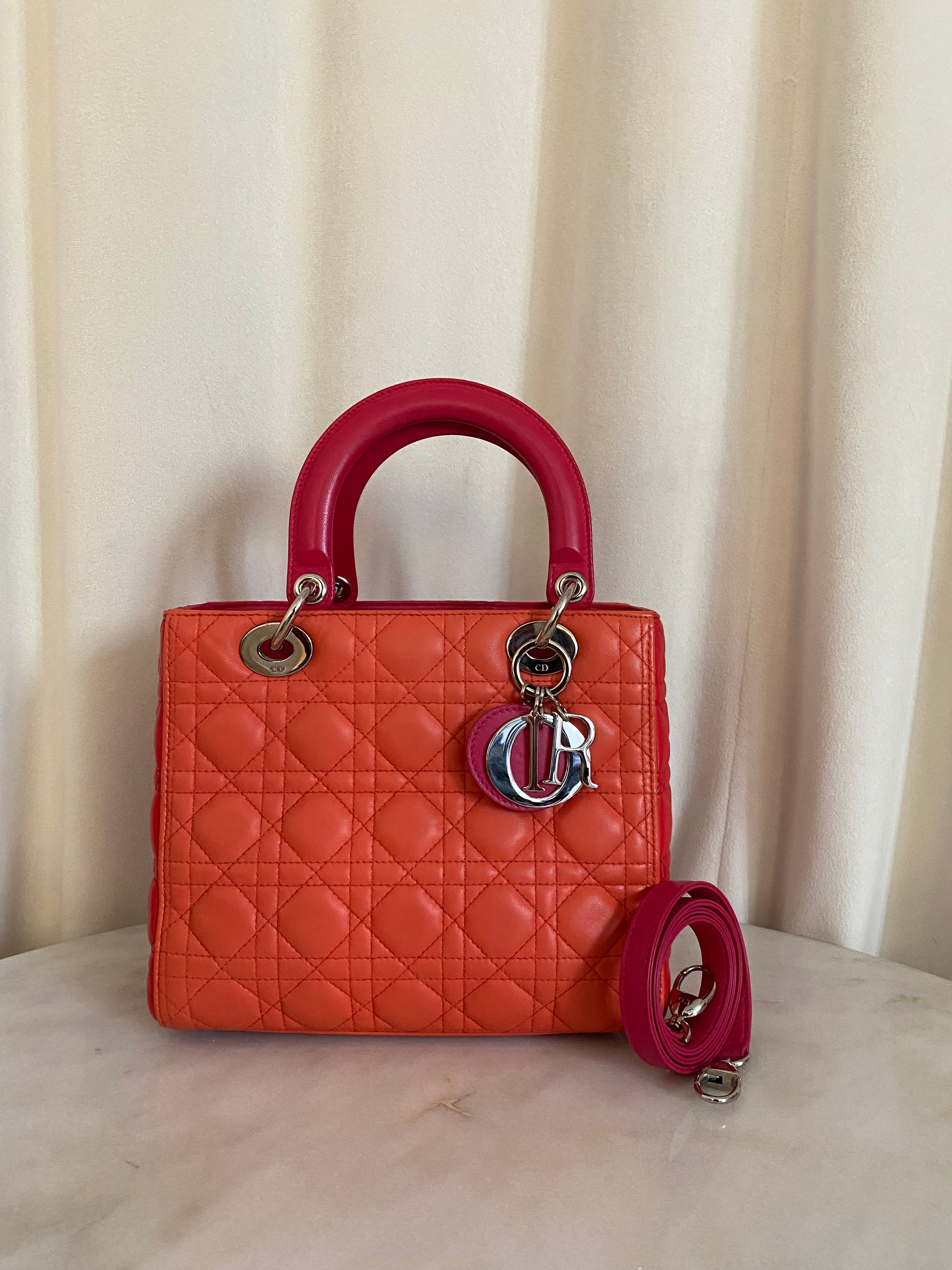 Christian Dior Bicolor Lady Dior Medium Bag