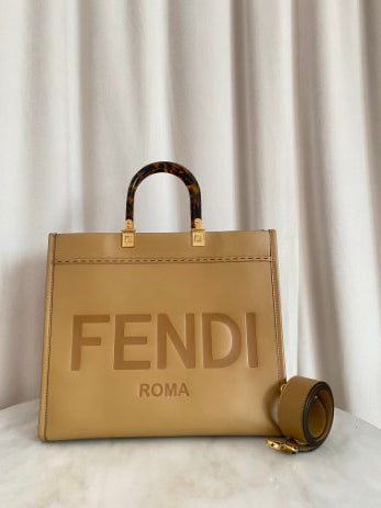 Fendi Beige Sunshine Medium Tote Bag