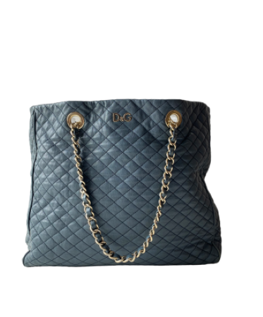 Dolce & Gabbana Blue Quilted Lily Glam Tote Bag