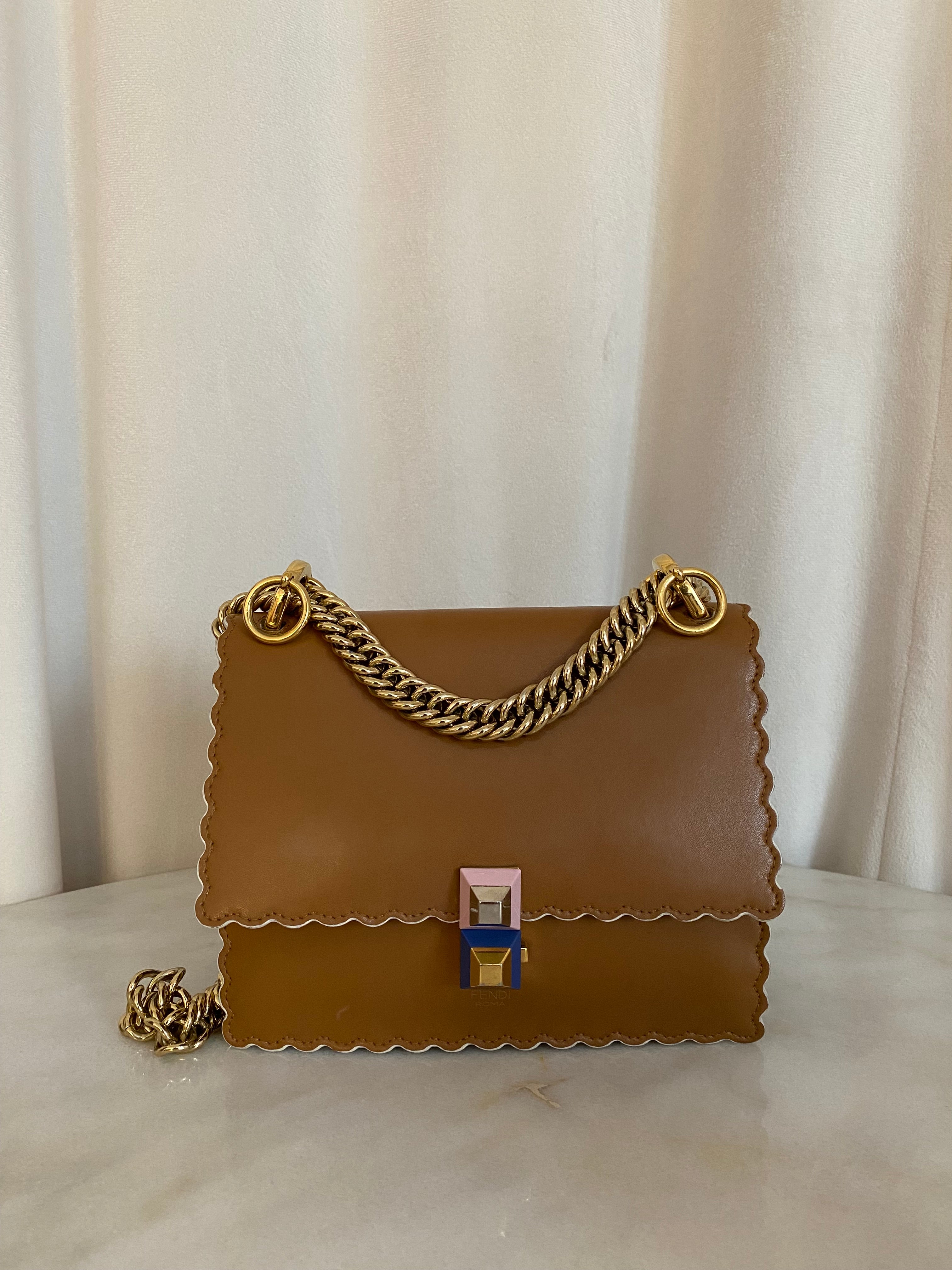 Fendi Brown Kan I Scalloped Bag