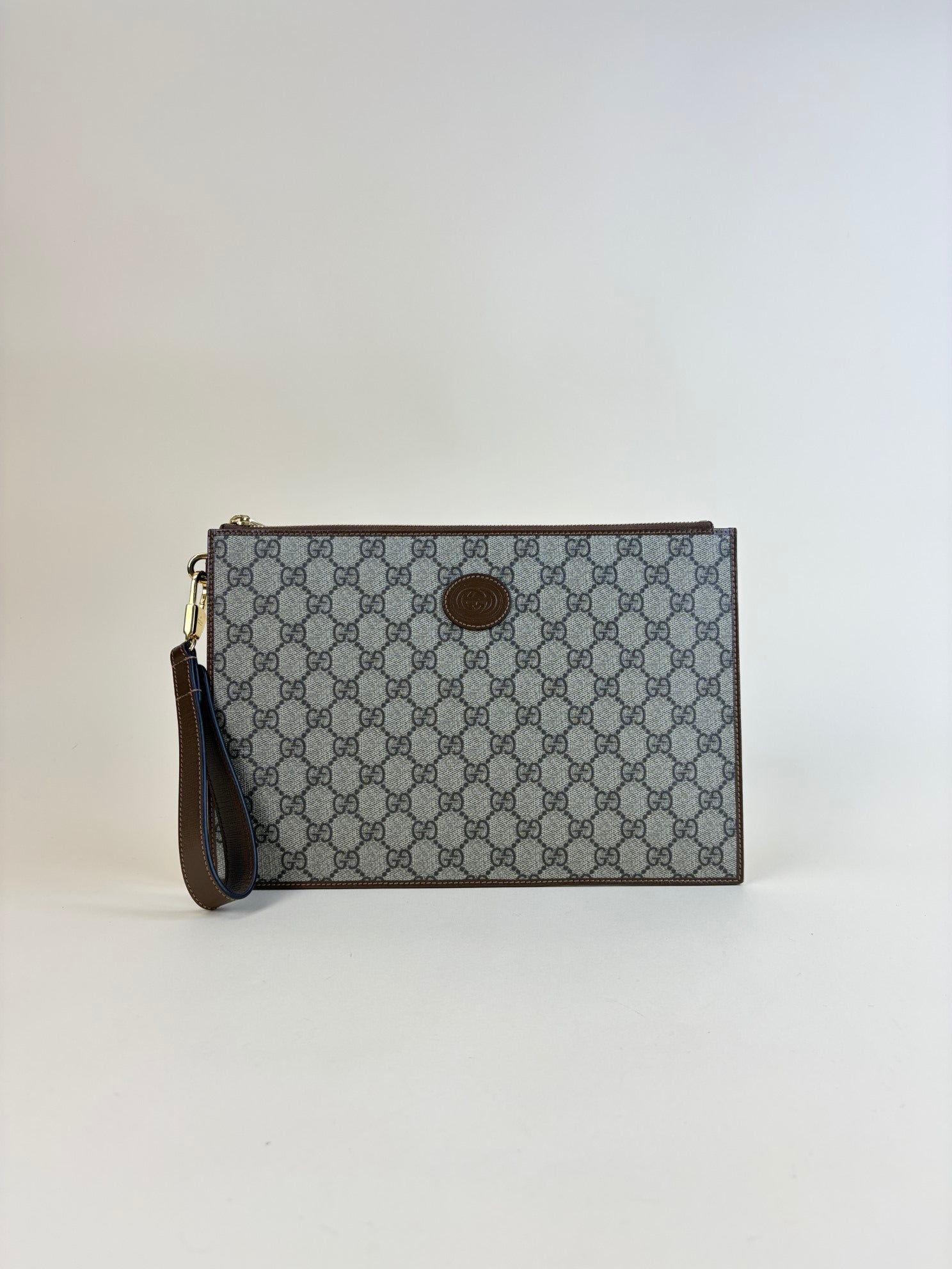 Gucci interlocking beige G zip Pouch