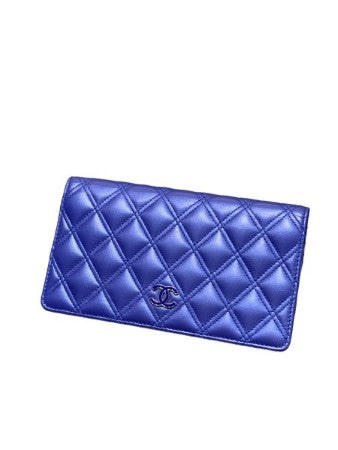 Chanel Metallic Purple Long Wallet