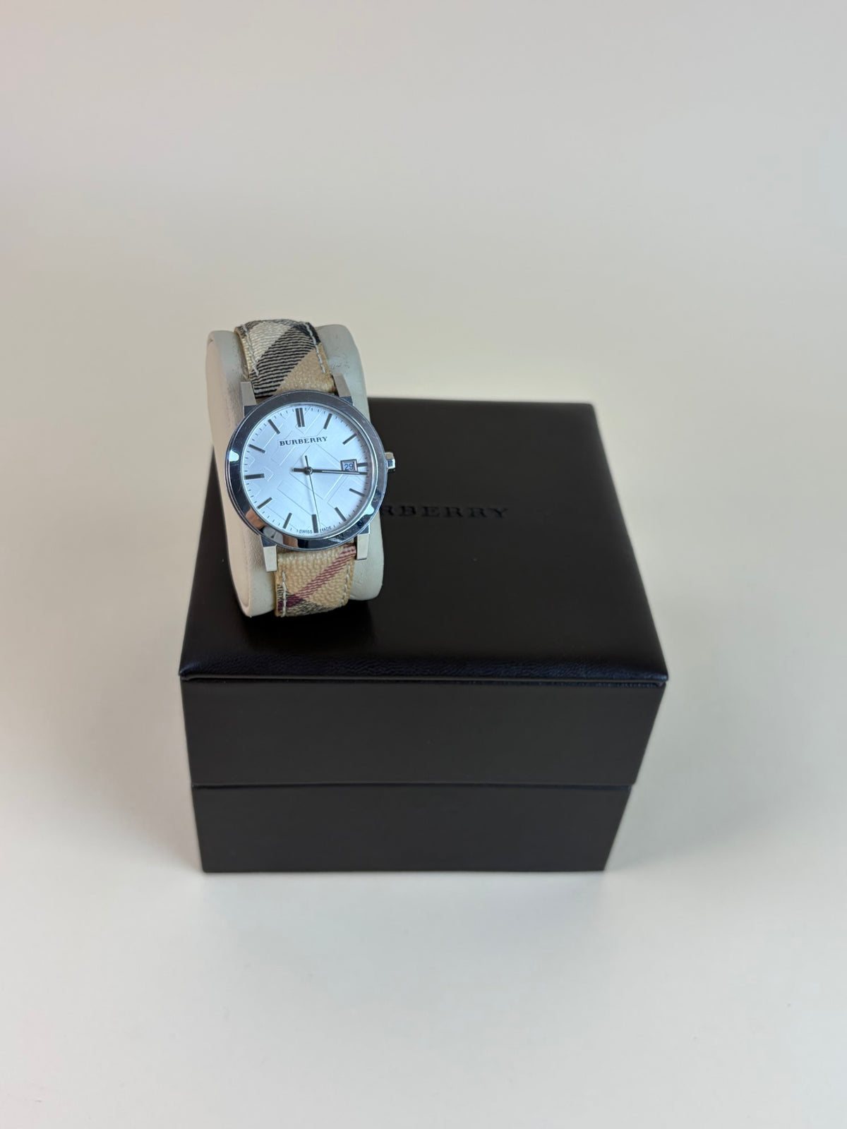 Check Watch Burberry Stainless Steel Heritage 34mm Nova Check Watch