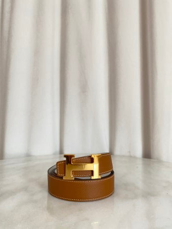 Hermes Bicolor Reversible 32mm Buckle H Logo Belt