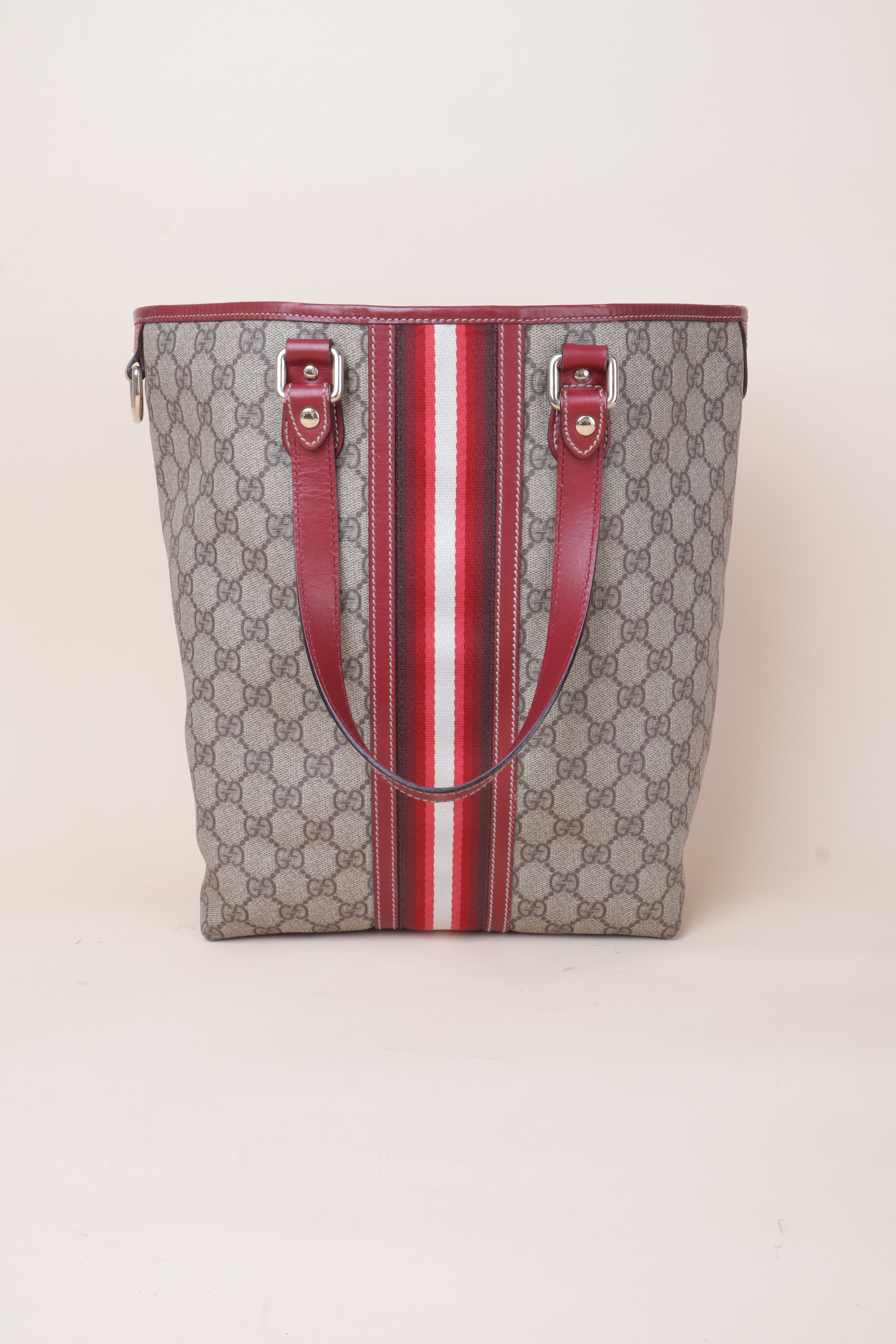 Gucci red Ophidia gg web tote bag