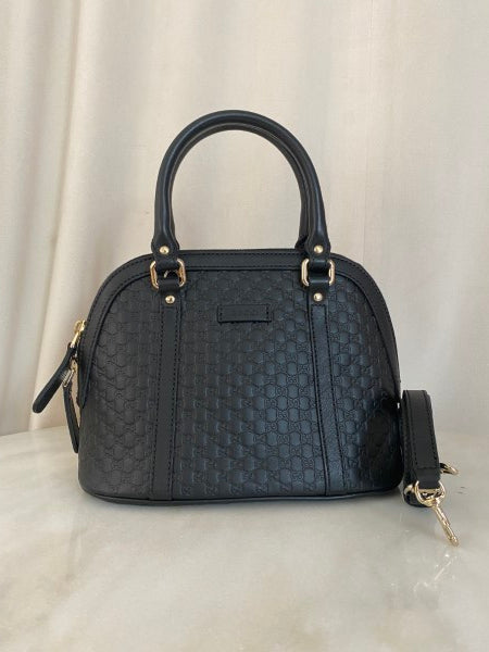 Gucci Black Guccissima Mini Dome Micro Bag