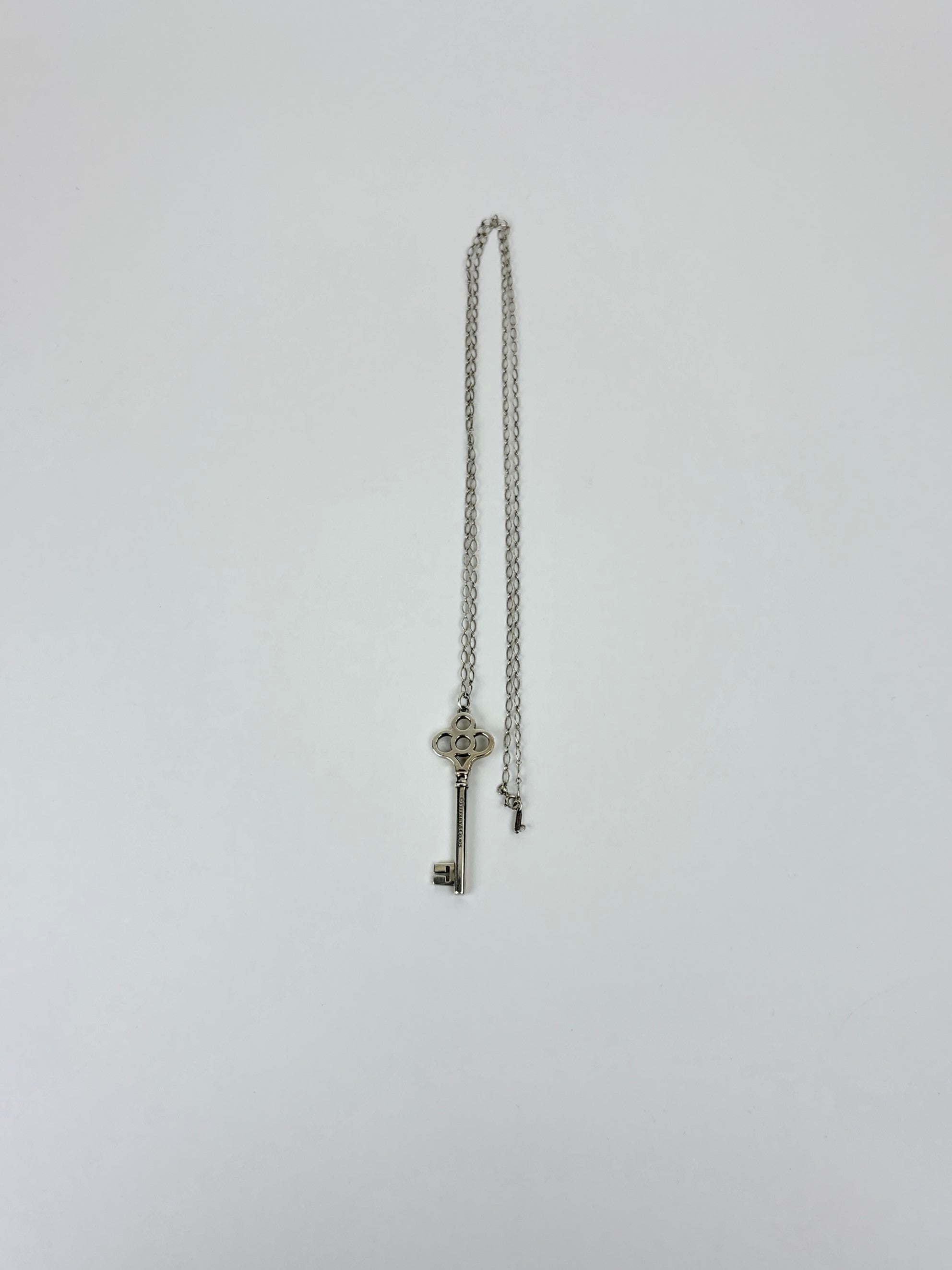 Tiffany & Co. Sterling Silver crow large key pendant necklace