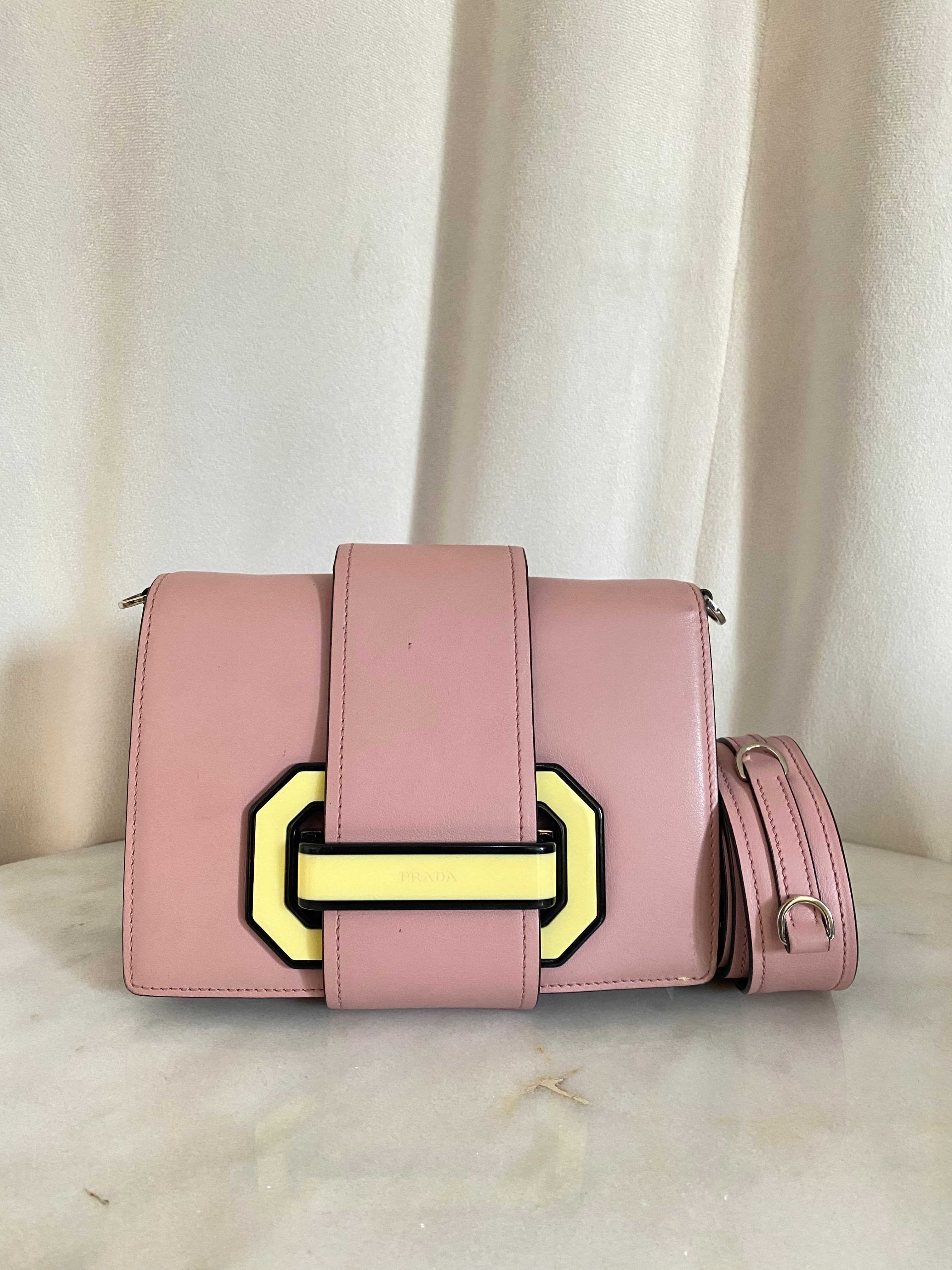 Prada Pink City Calf Plex Crossbody Bag