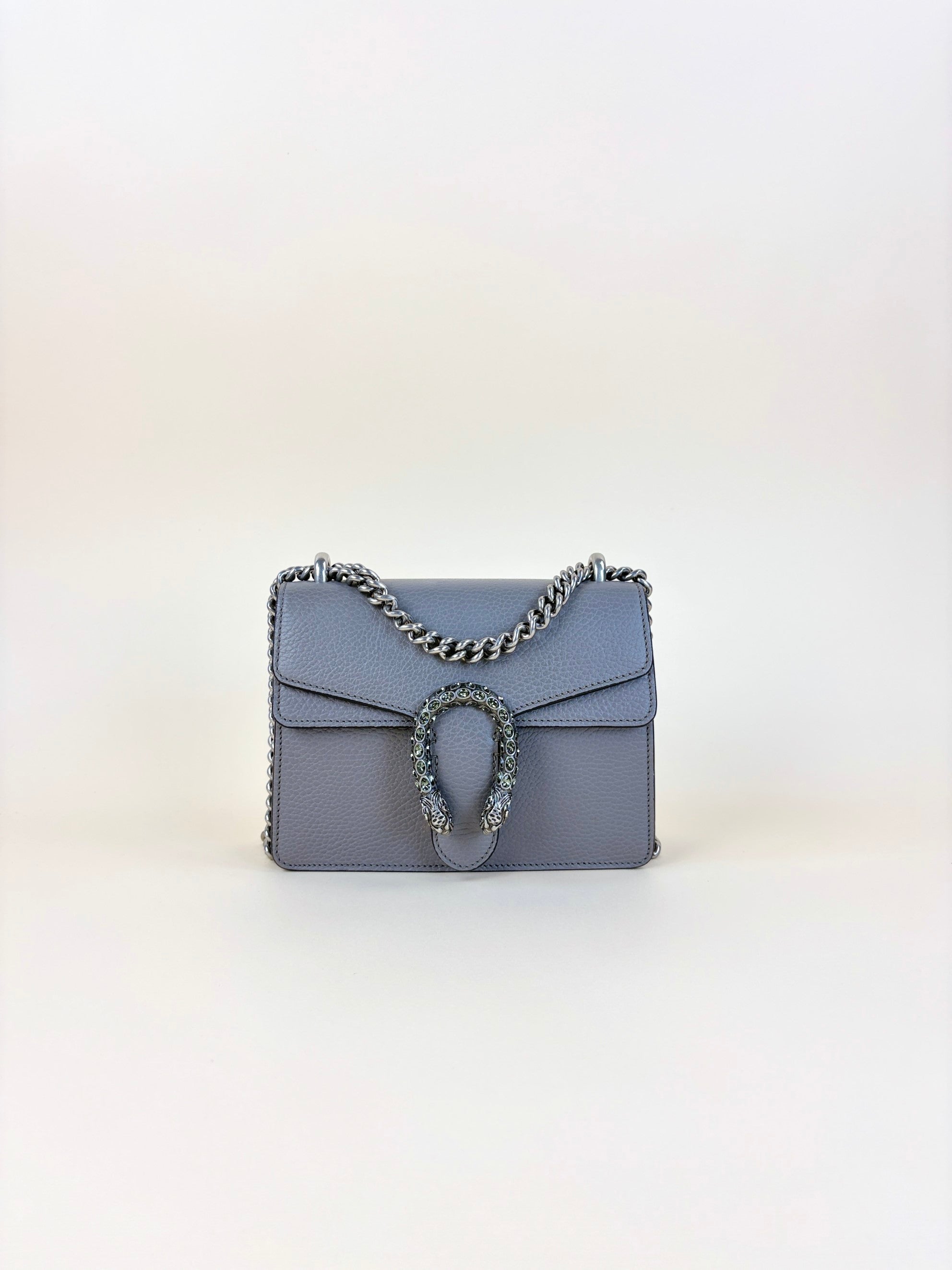Gucci grey calfskin crystal Dionysus mini Shoulder Bag