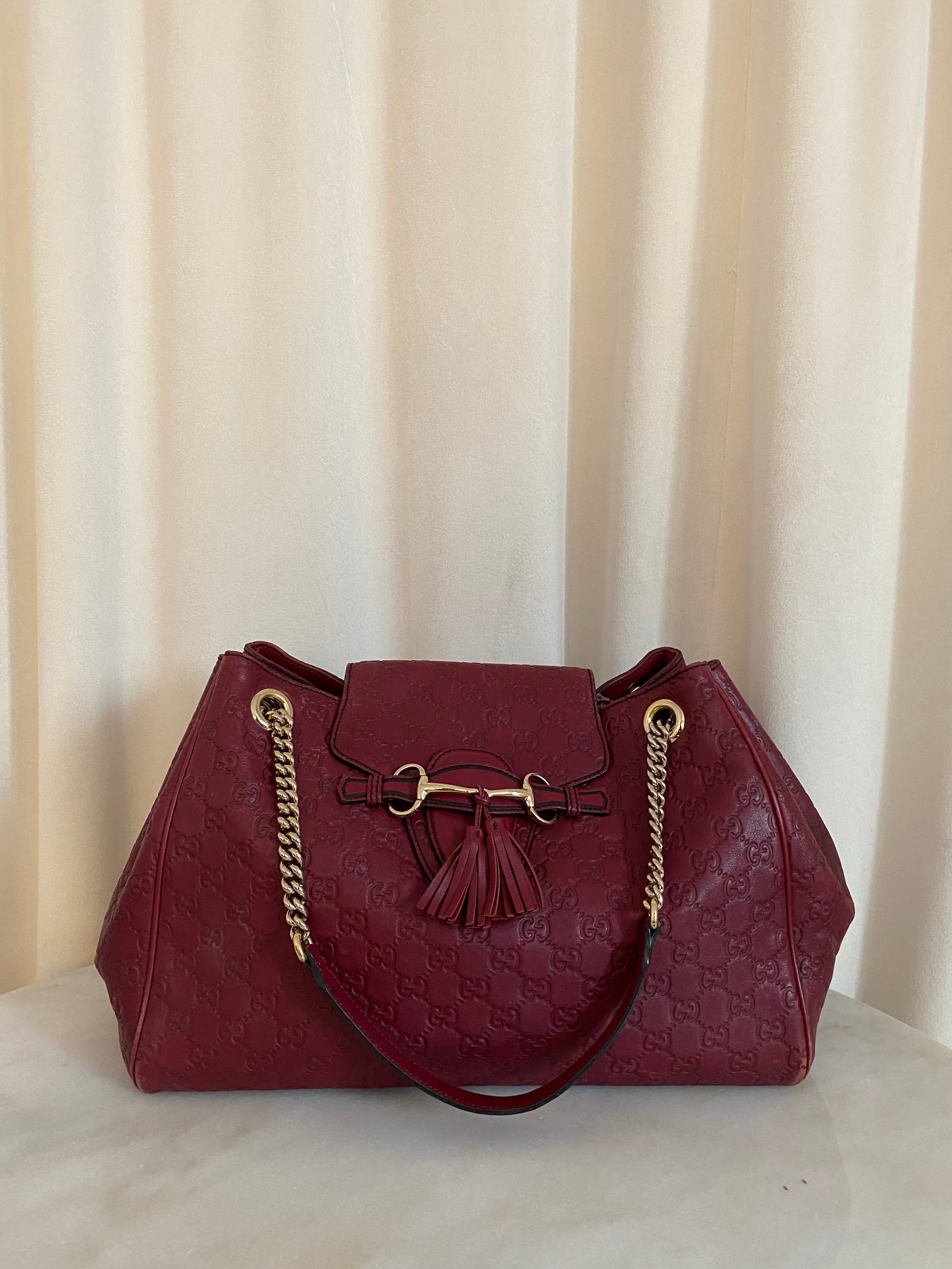 Gucci Burgundy Microguccissima Emily Large Bag