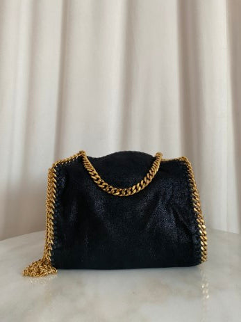 Stella Mccartney Black Mini Falabella Crossbody Bag