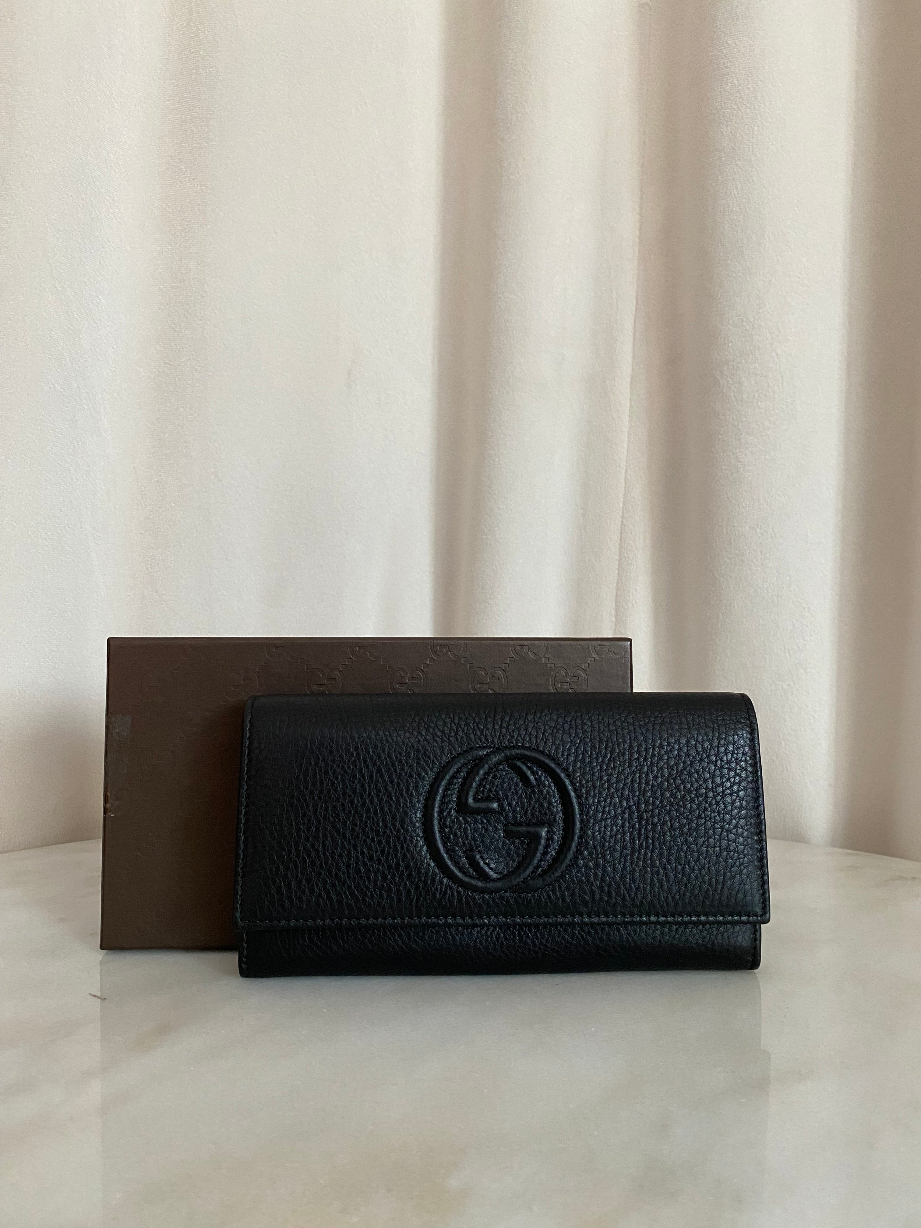 Gucci Black GG Soho Long Wallet